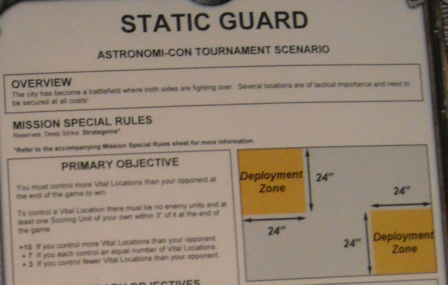 Scenario, Static Guard scenario