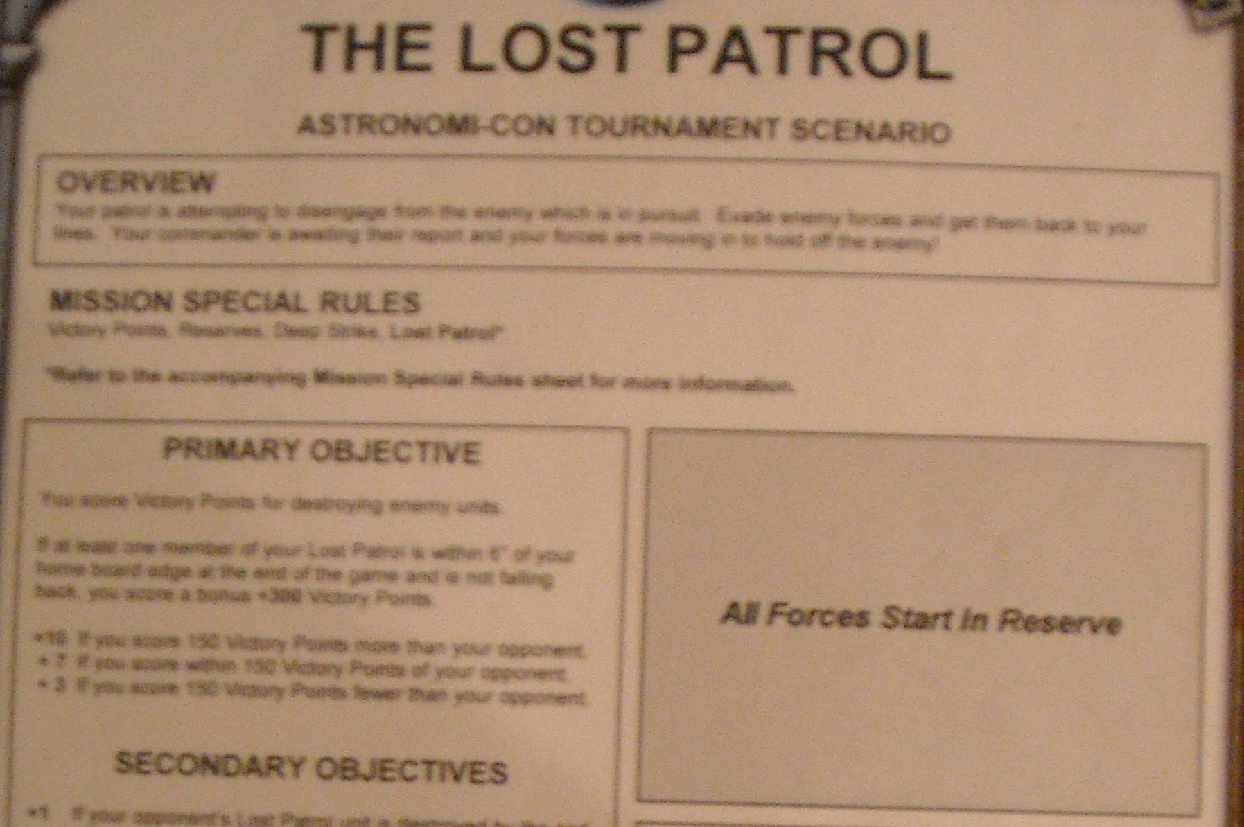 Scenario, The Lost Patrol scenario