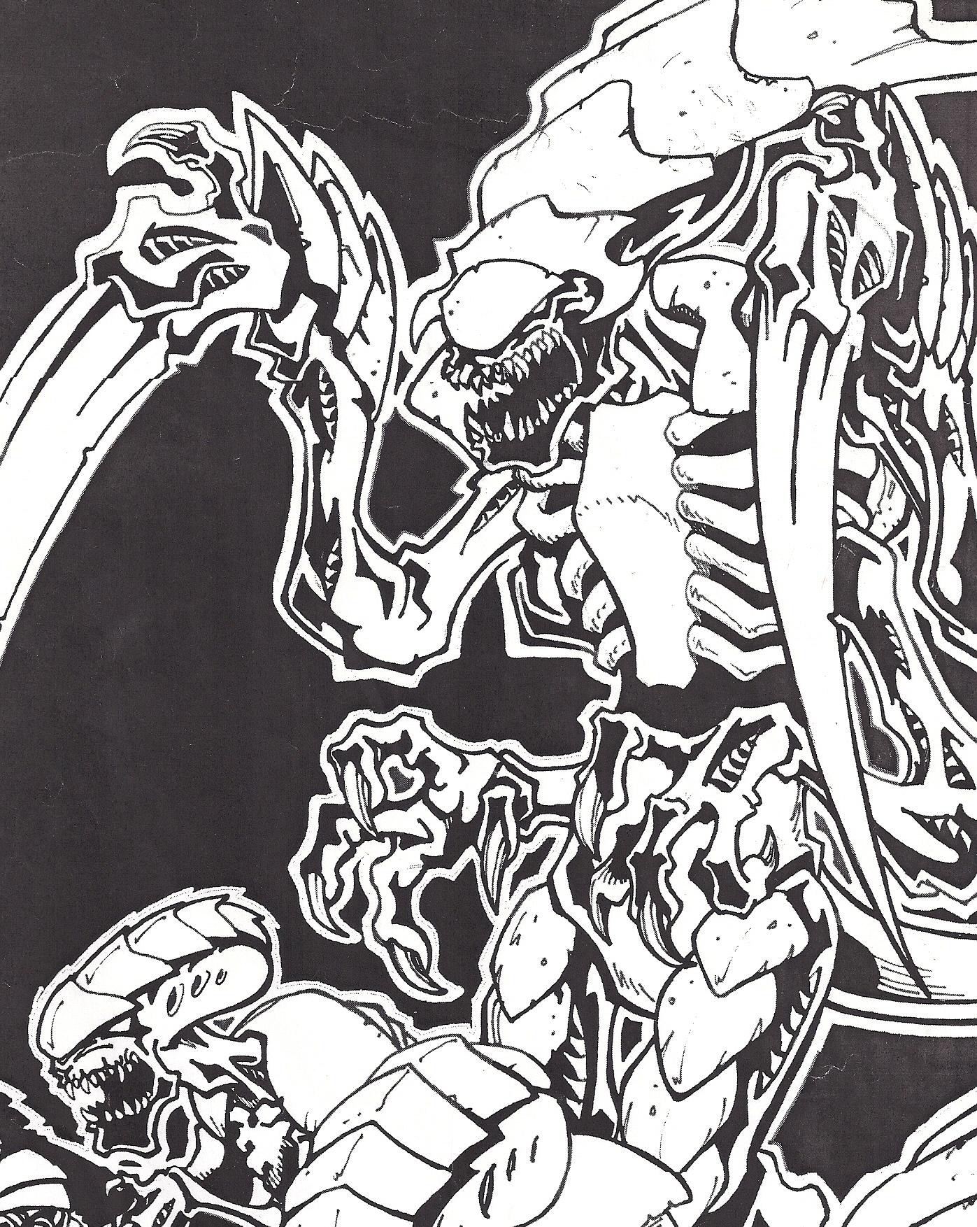 Artwork, Hive Tyrant, Nid, Temagaunt, Termagants, Tyranids, Warhammer 40,000