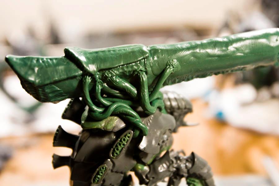 Greenstuff, Rupture Cannon, Tyranids, Tyrannofex, Warhammer 40,000, Work In Progress