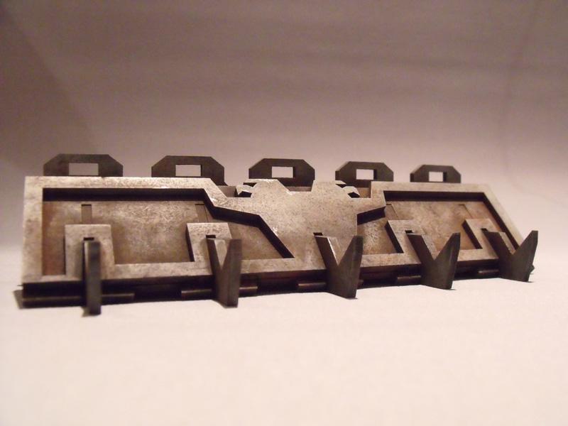 Ed painted and weathered a sample barricade section