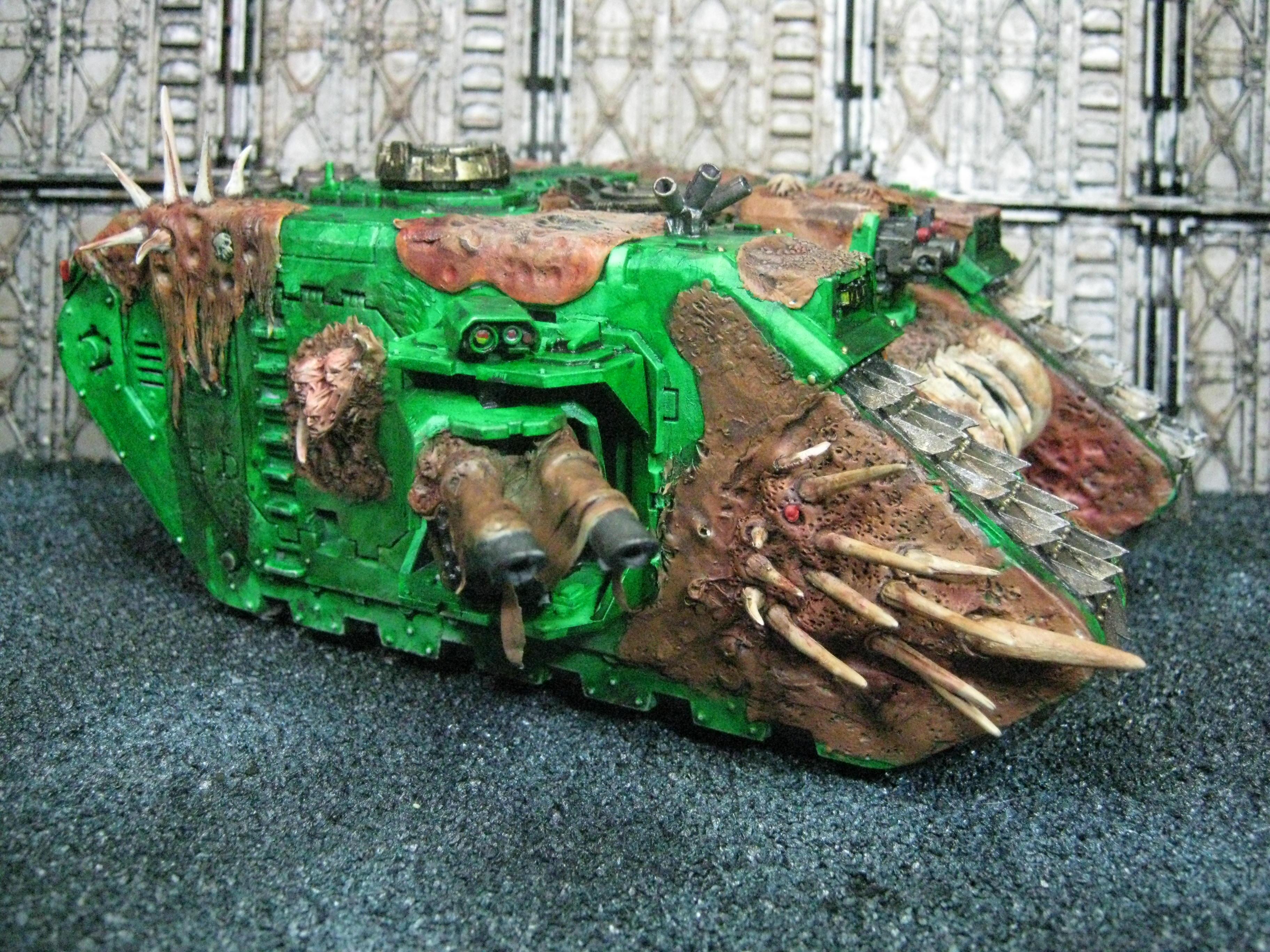 Chaos Space Marines, Conversion, Death Guard, Greenstuff, Land Raider, Nurgle, Plague Marines, Warhammer 40,000
