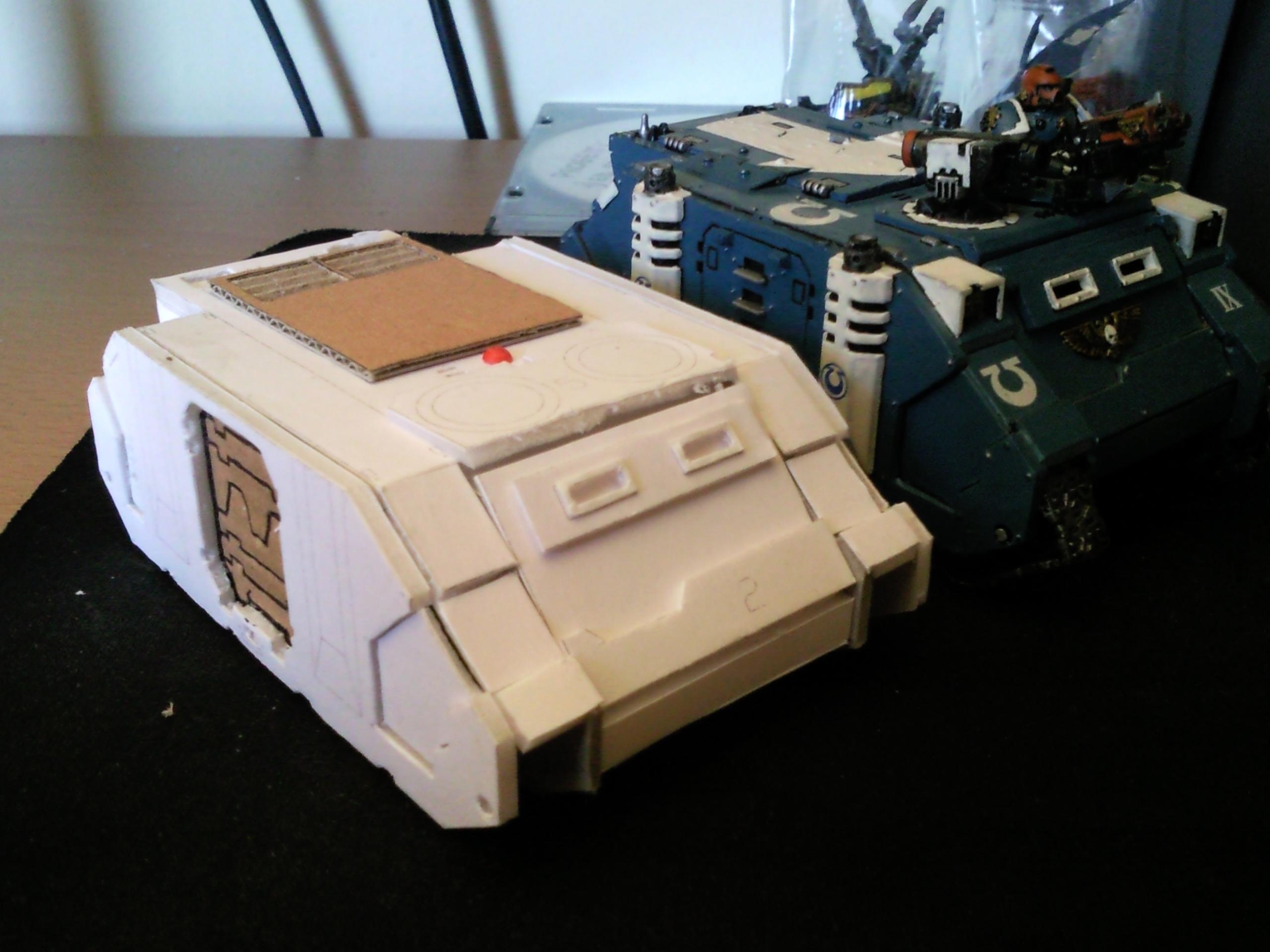 Cad, Conversion, Plasticard, Predator, Prometheus, Rhino, Scratch Build, Space Marines, Tank, Vindicator, Warhammer 40,000, Whirlwind, Work In Progress