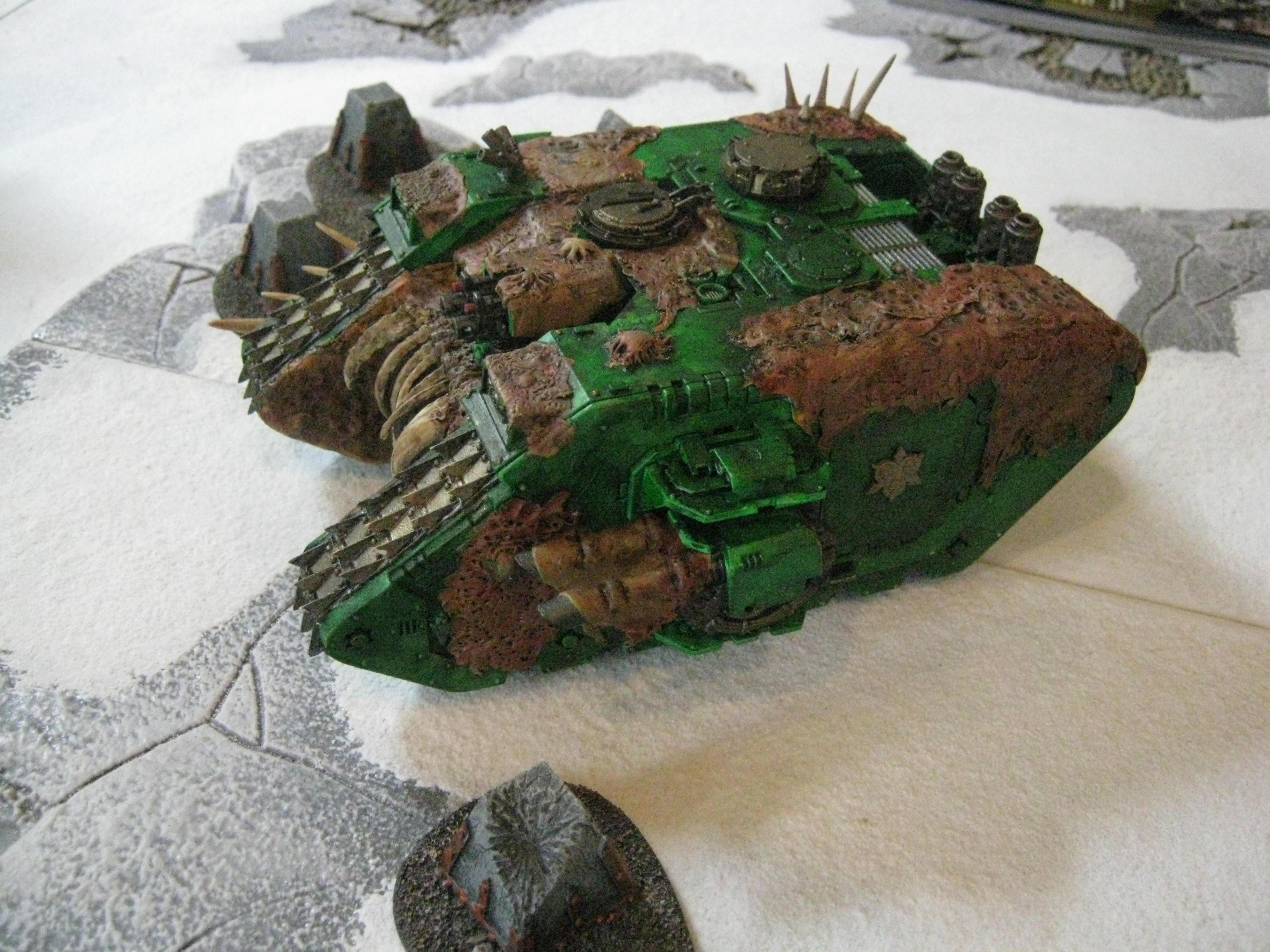 Chaos Space Marines, Conversion, Death Guard, Greenstuff, Land Raider, Nurgle, Plague Marines, Warhammer 40,000