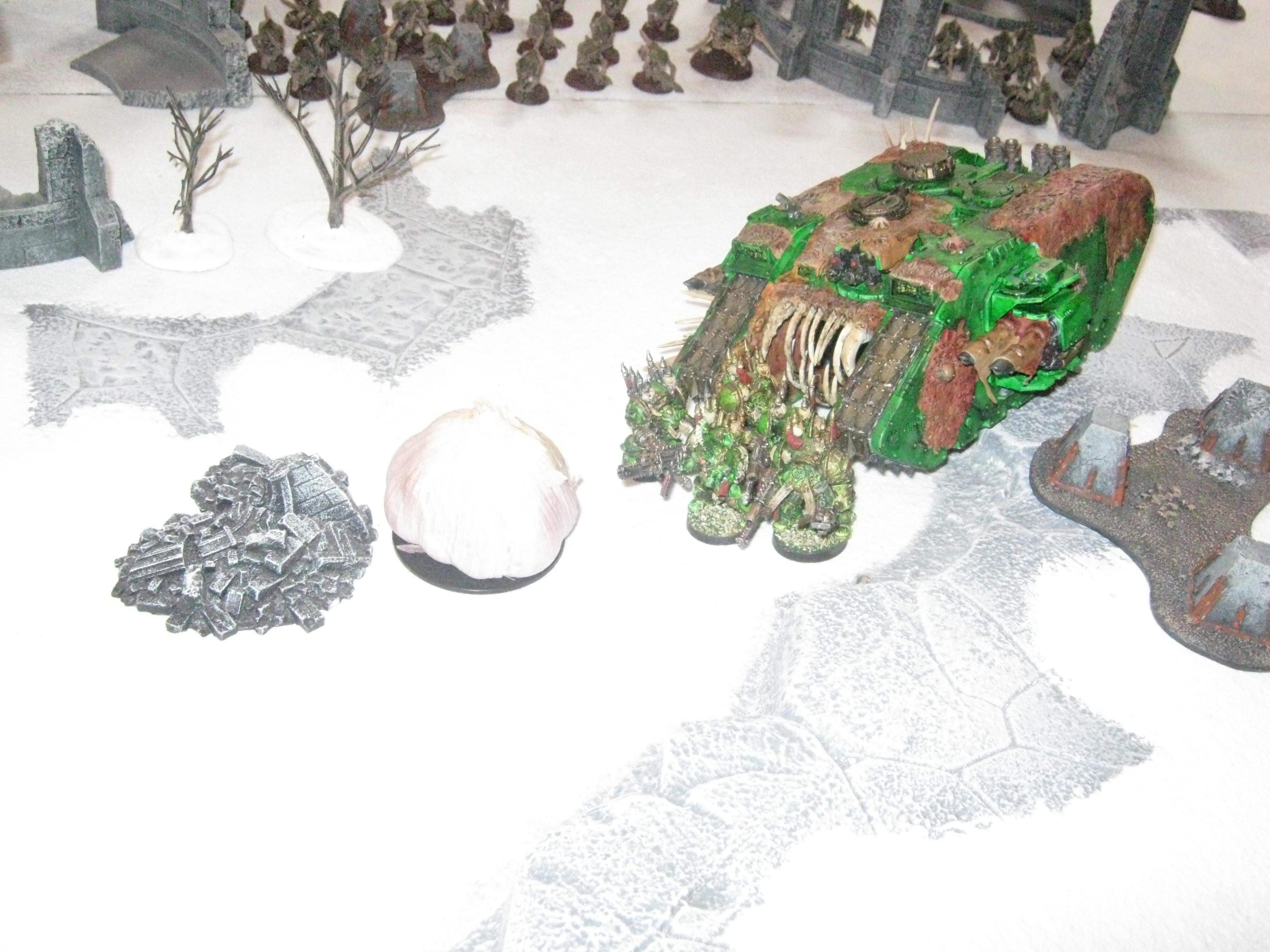 Chaos Space Marines, Conversion, Death Guard, Greenstuff, Land Raider, Nurgle, Plague Marines, Warhammer 40,000