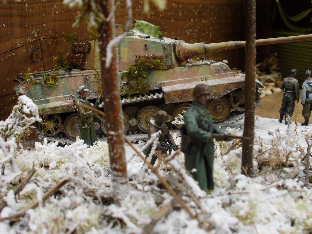 Diorama, Germans, Heavy Support, Historical, Snow, Super-heavy, Tank, Tiger, Winter, World War 2