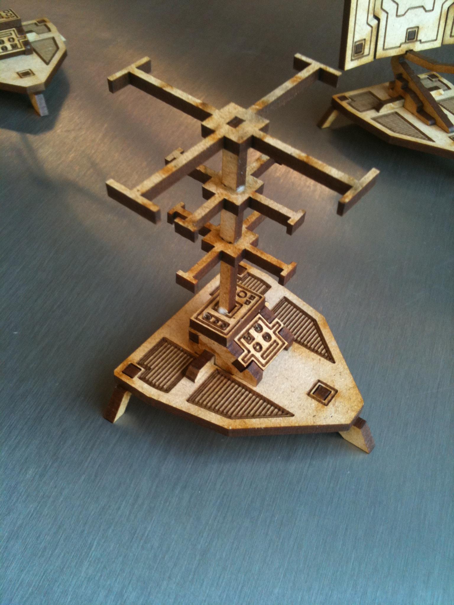 close up of one - they will need glue for some of the components, hopefully you'll be better at applying it than me!
