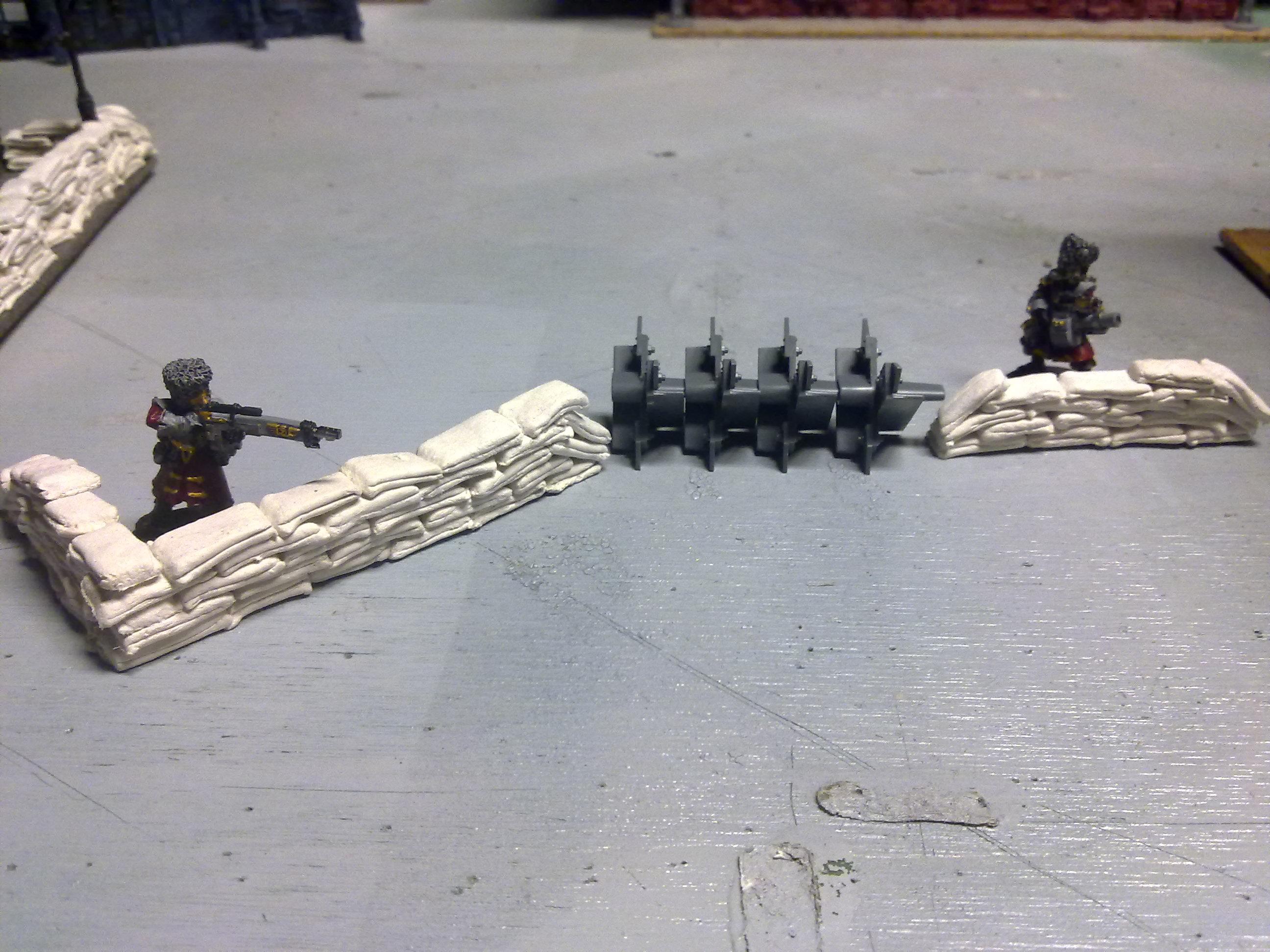 Sand bag barricades 