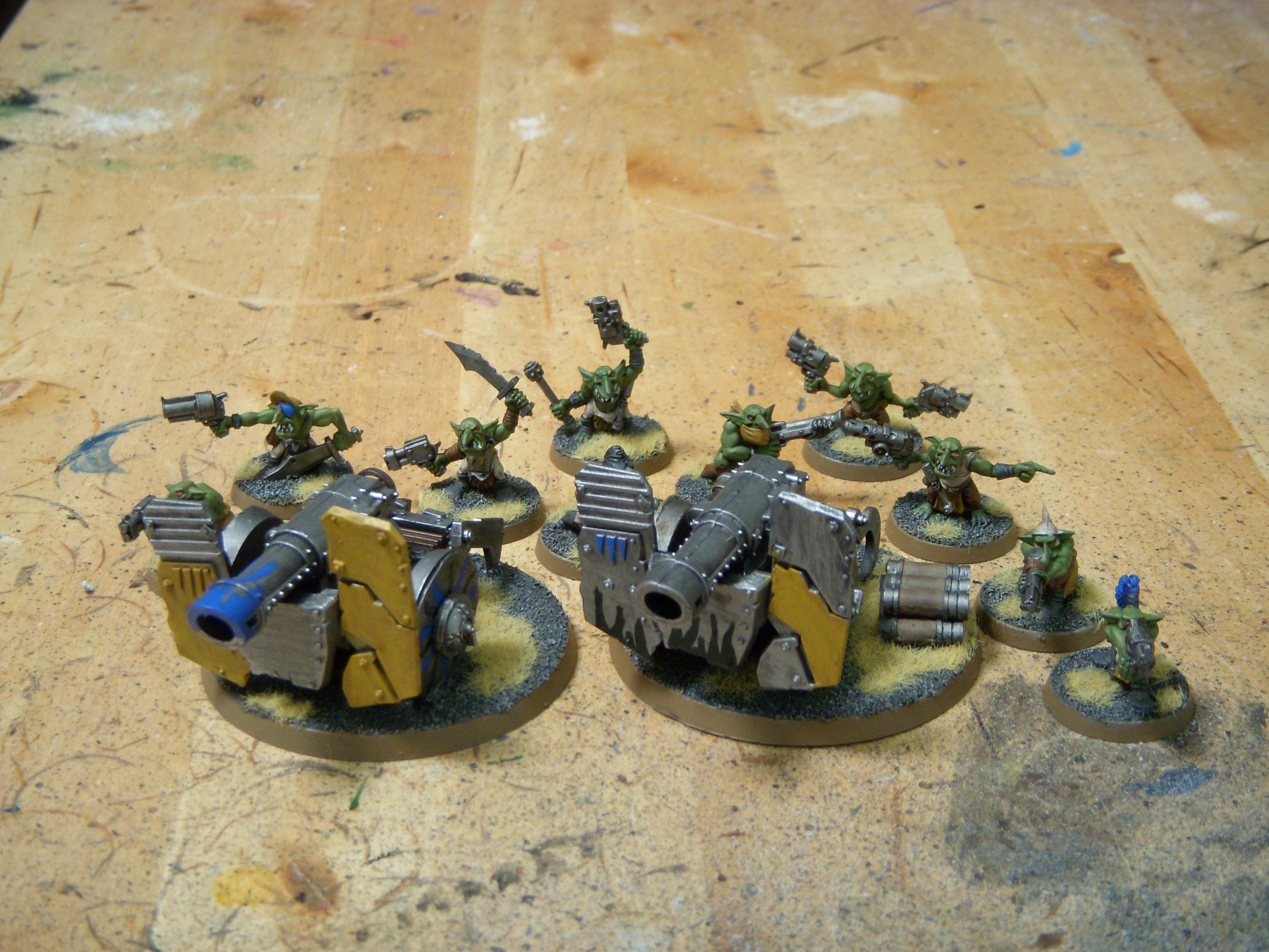 Bad Moon Orks, Gretchin, Imperial Guard Mordian Iron Guard Bad Moon Orks, Mordian Imperial Guard, Orks, Warhammer 40,000