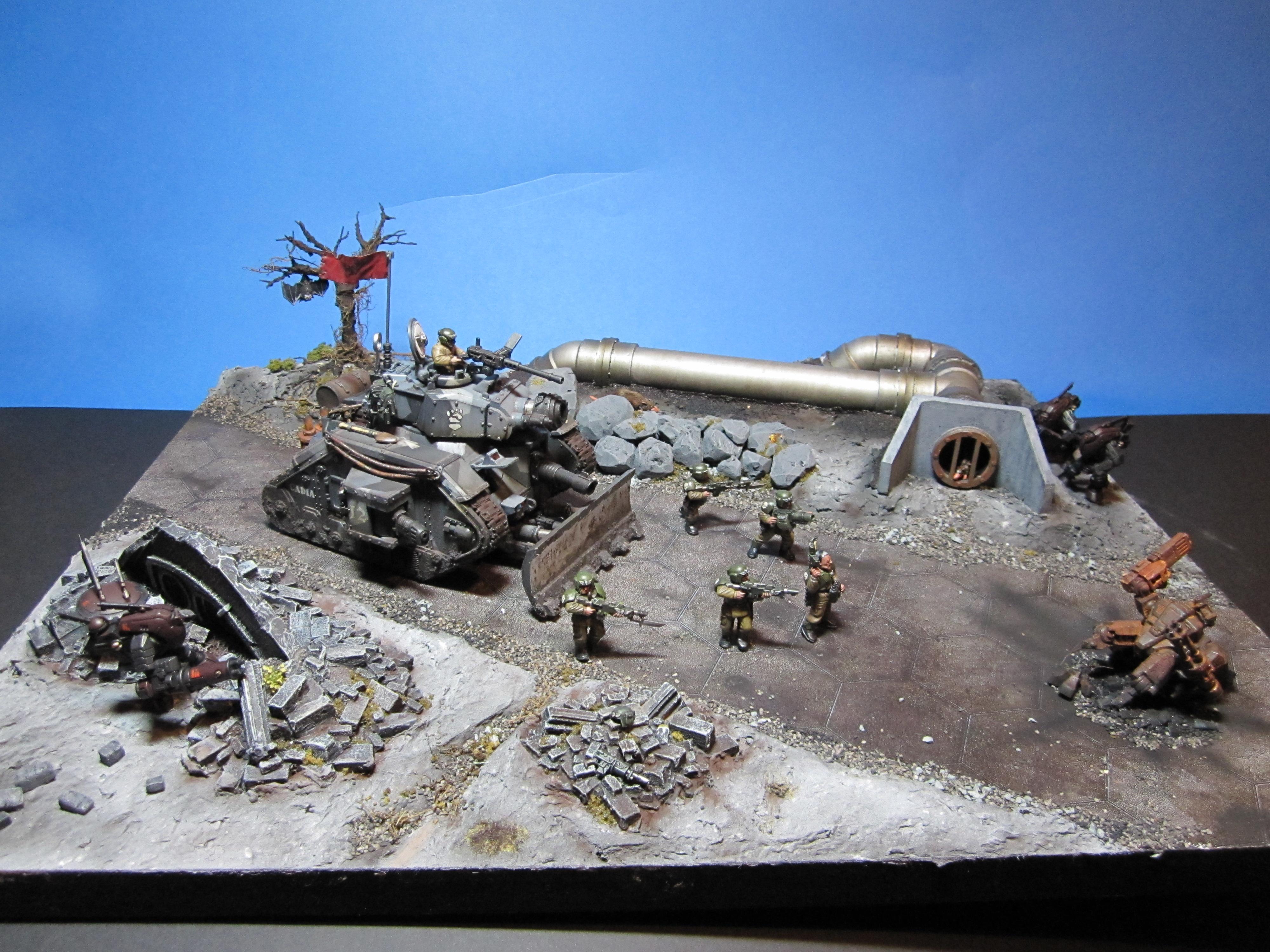 Diarama, Display, Imperial, Leman Russ, Ruins, Russ, Tank, Vingete