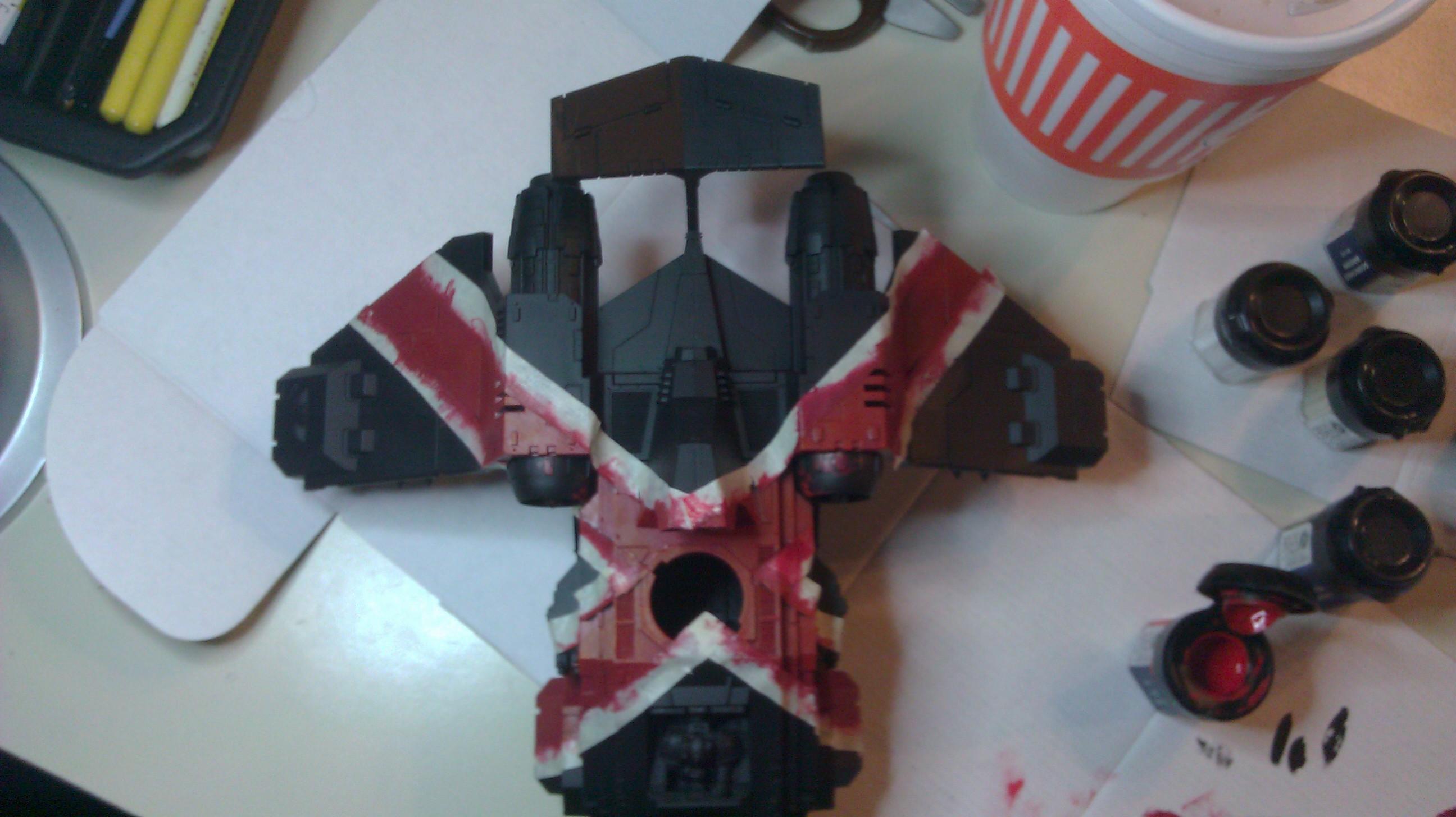 and finally drybrushed blood red (drybrushing over about twice)