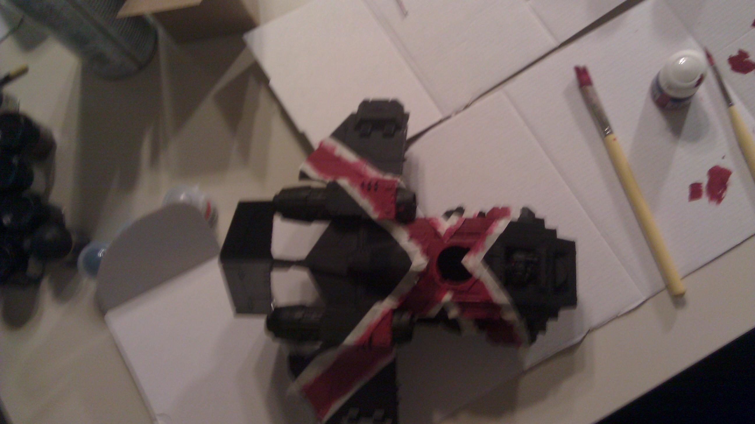 I then added several coats of mechrite red ( around 3 or 4) to make it as solid as possible