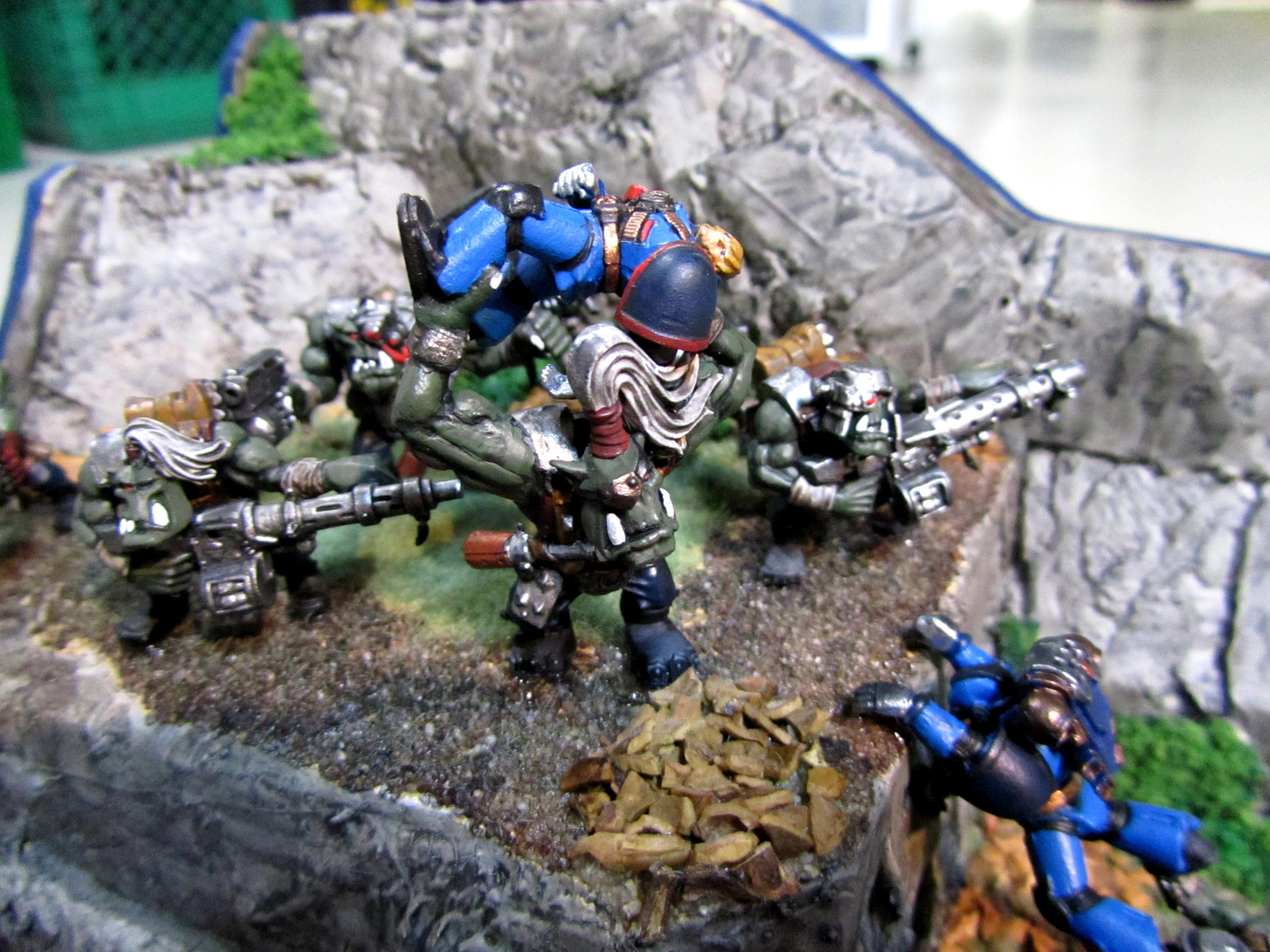Diorama, Orks, Space Marines