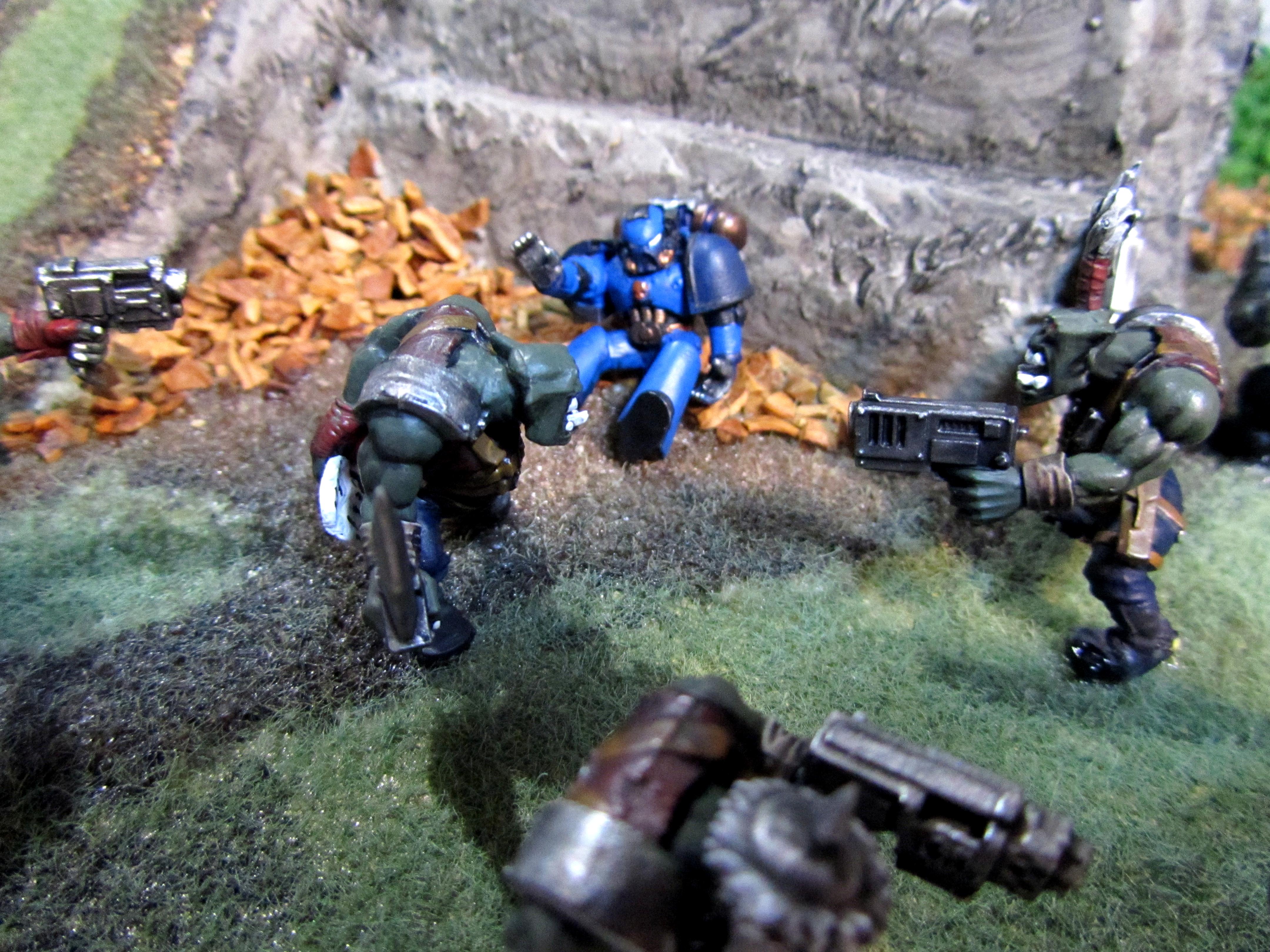 Diorama, Orks, Space Marines