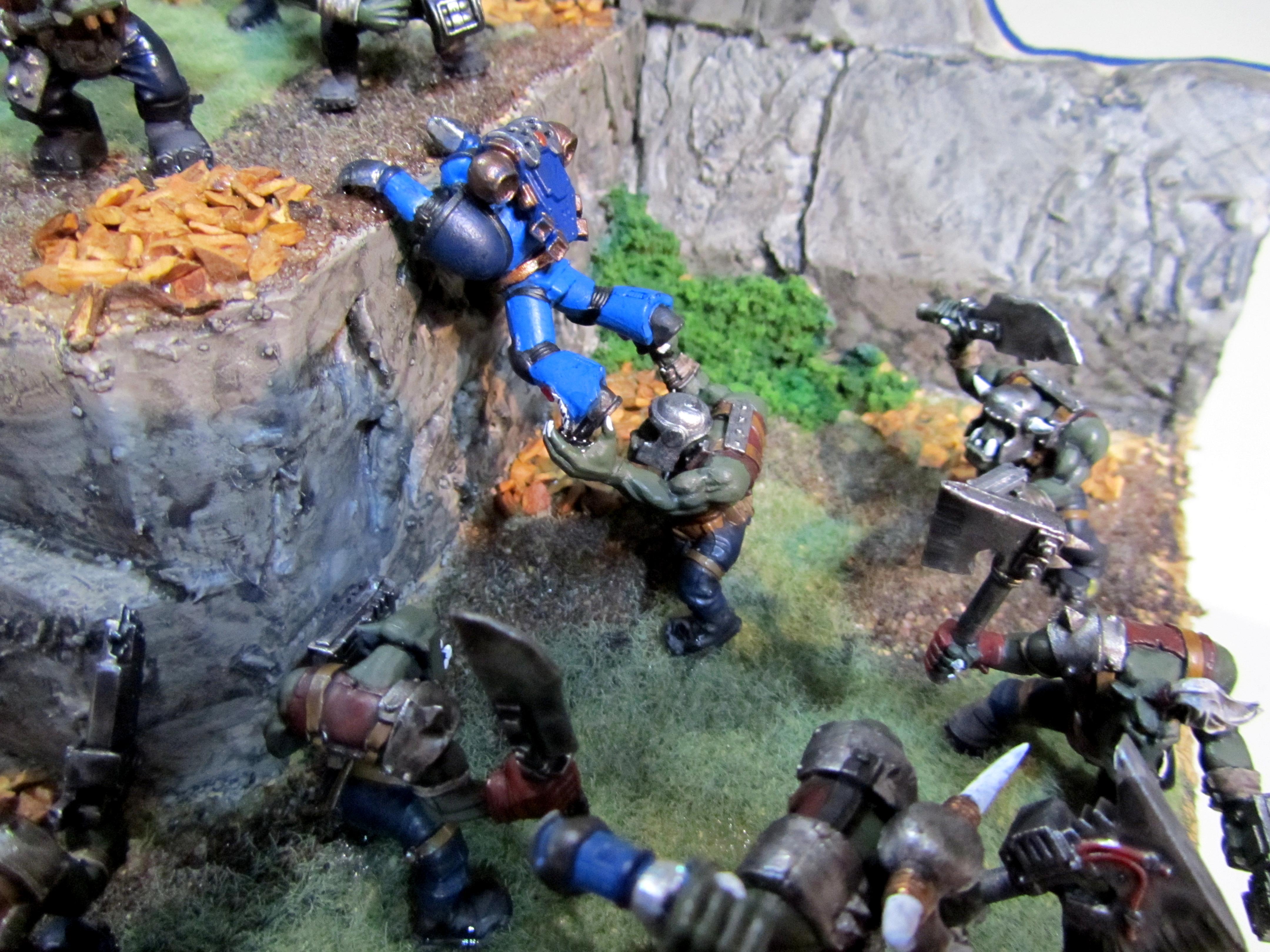 Diorama, Orks, Space Marines, Warhammer 40,000