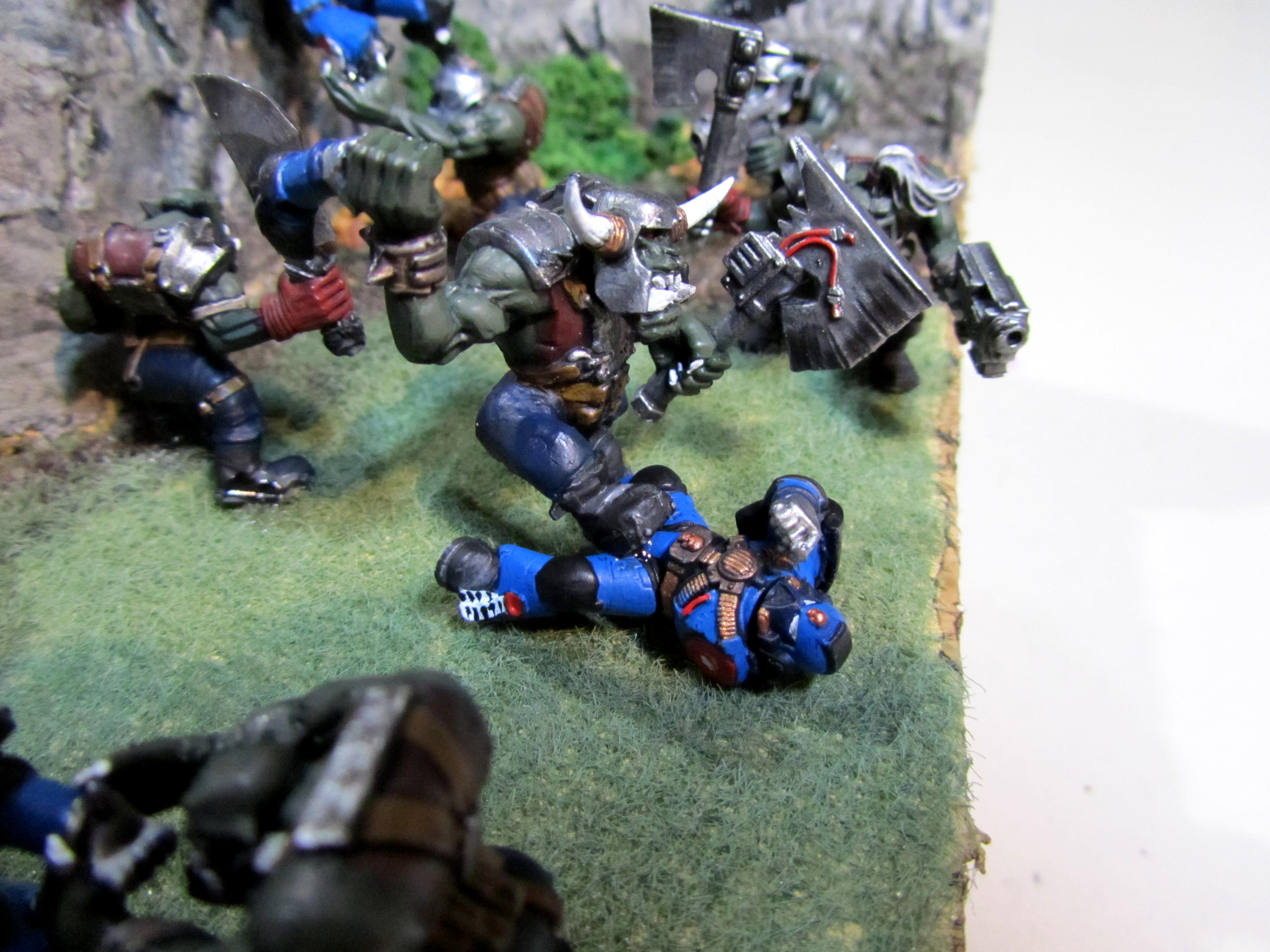 Beatdown, Diorama, Orks, Space Marines