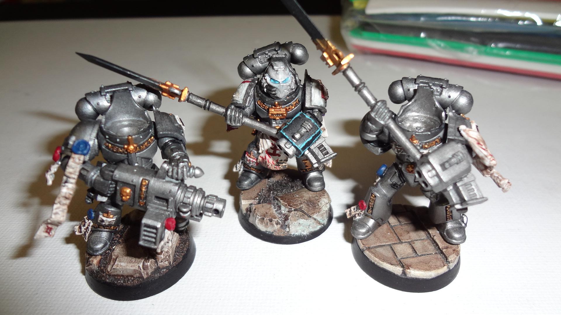 The Team so far - beginning at left, Brother undecided (name to come soon), Purifier Brother Janua, Strike Squad Brother Kael