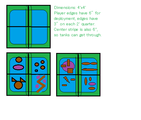 MS paint plans for a wargaming board