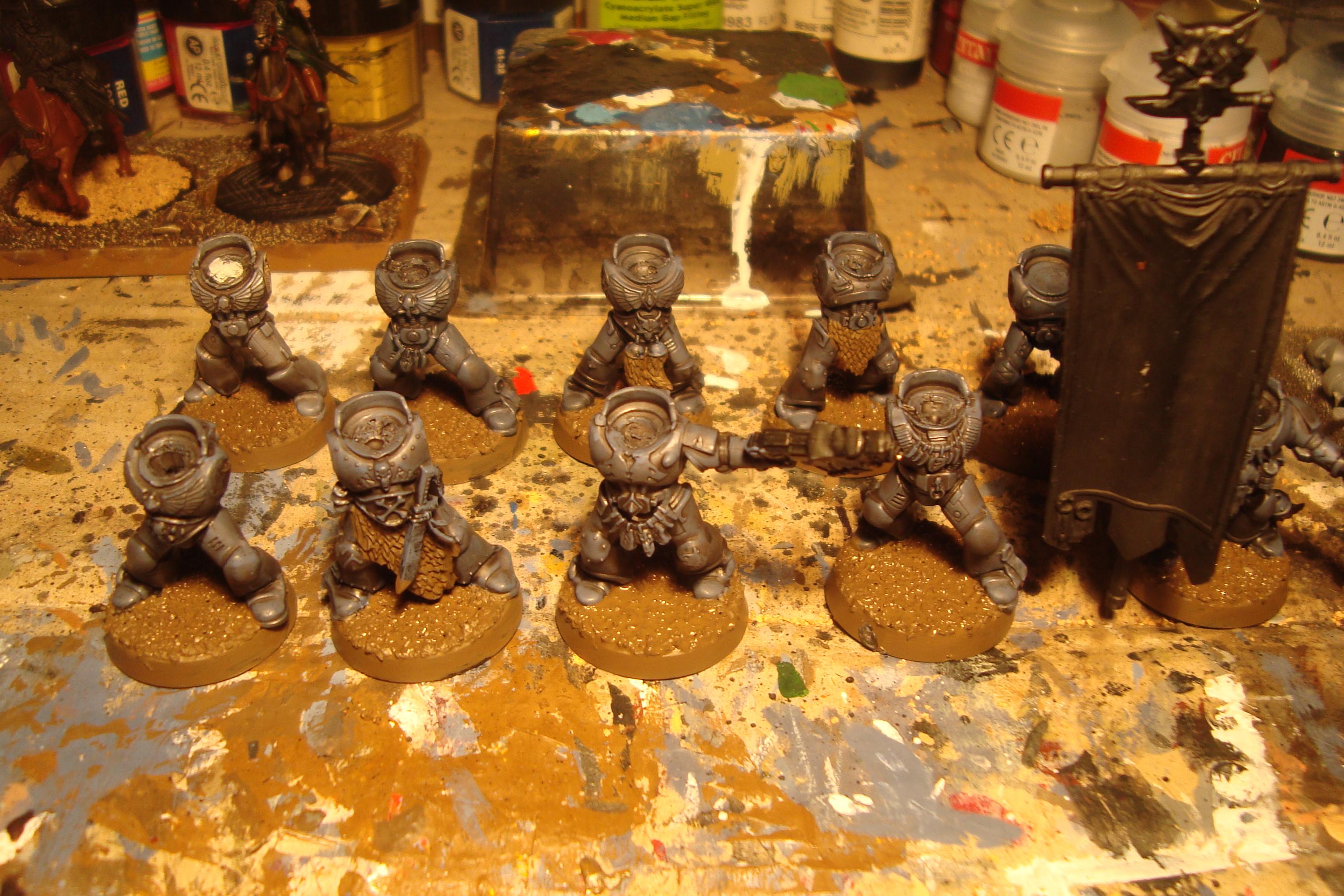 Ten Grey Hunters, one with banner