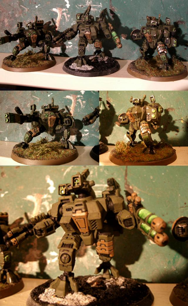 Commander, Conversion, Crisis Battlesuit, Tau, Tau Battlesuit Old Kit Repaired Conversion Commander Xv