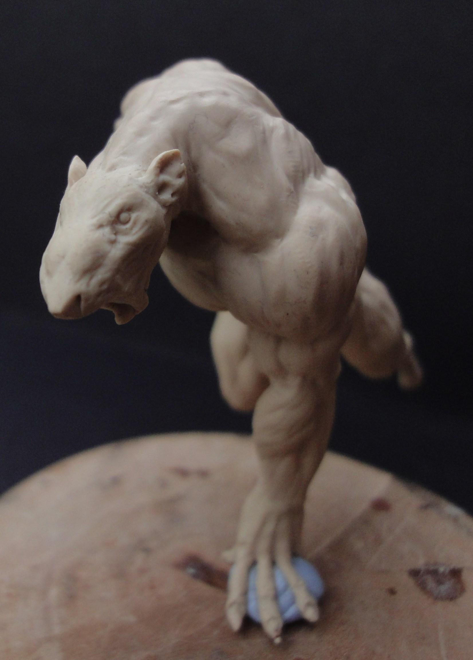 Rat Ogre, Sculpting, Work In Progress