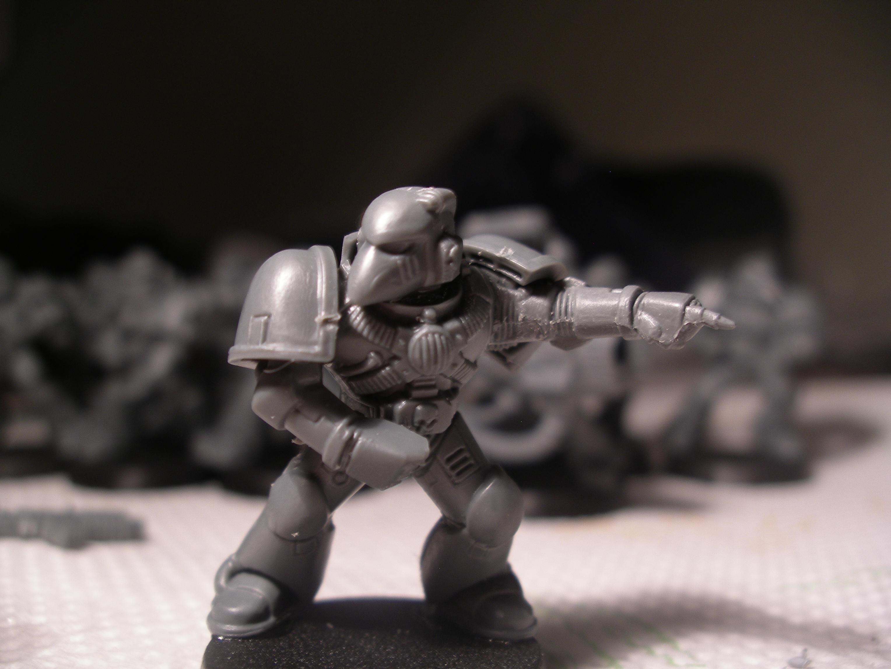 Space Marine Wip, 'going to be' Plasma gun marine with cs pointy arm