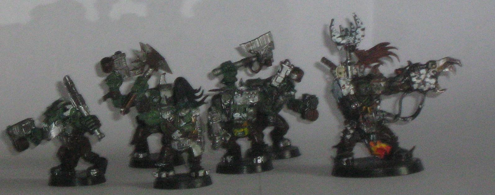 my badly painted (and conditioned) nobs and warboss