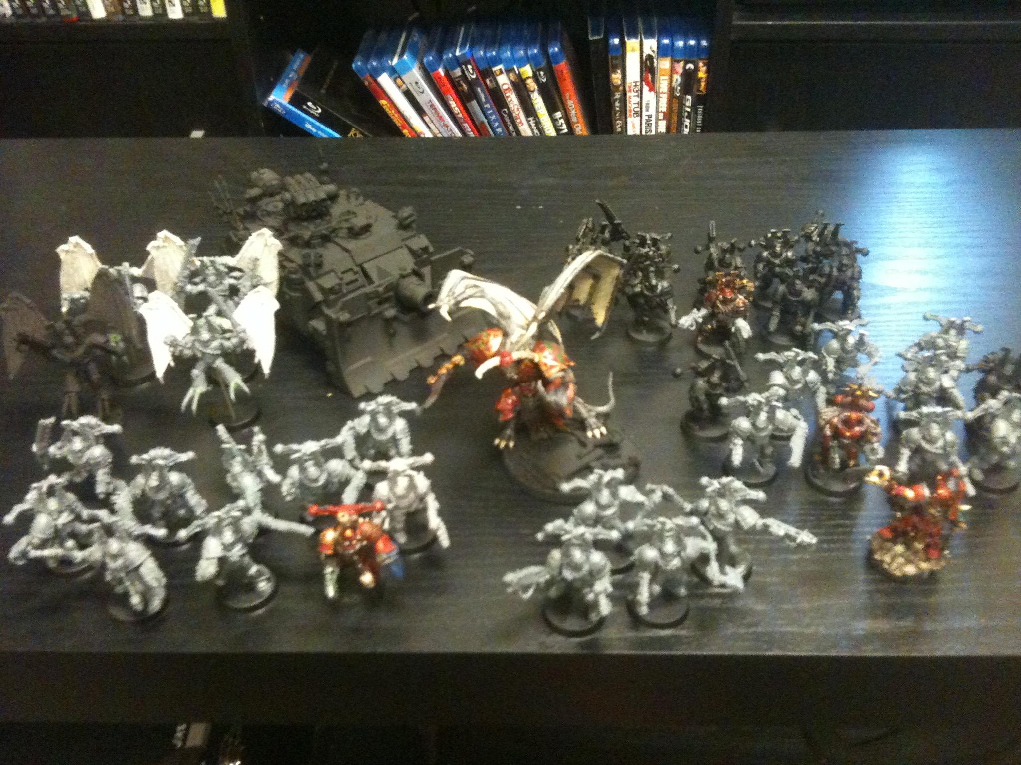 WIP Chaos Marines using only bezerker boxes and converting