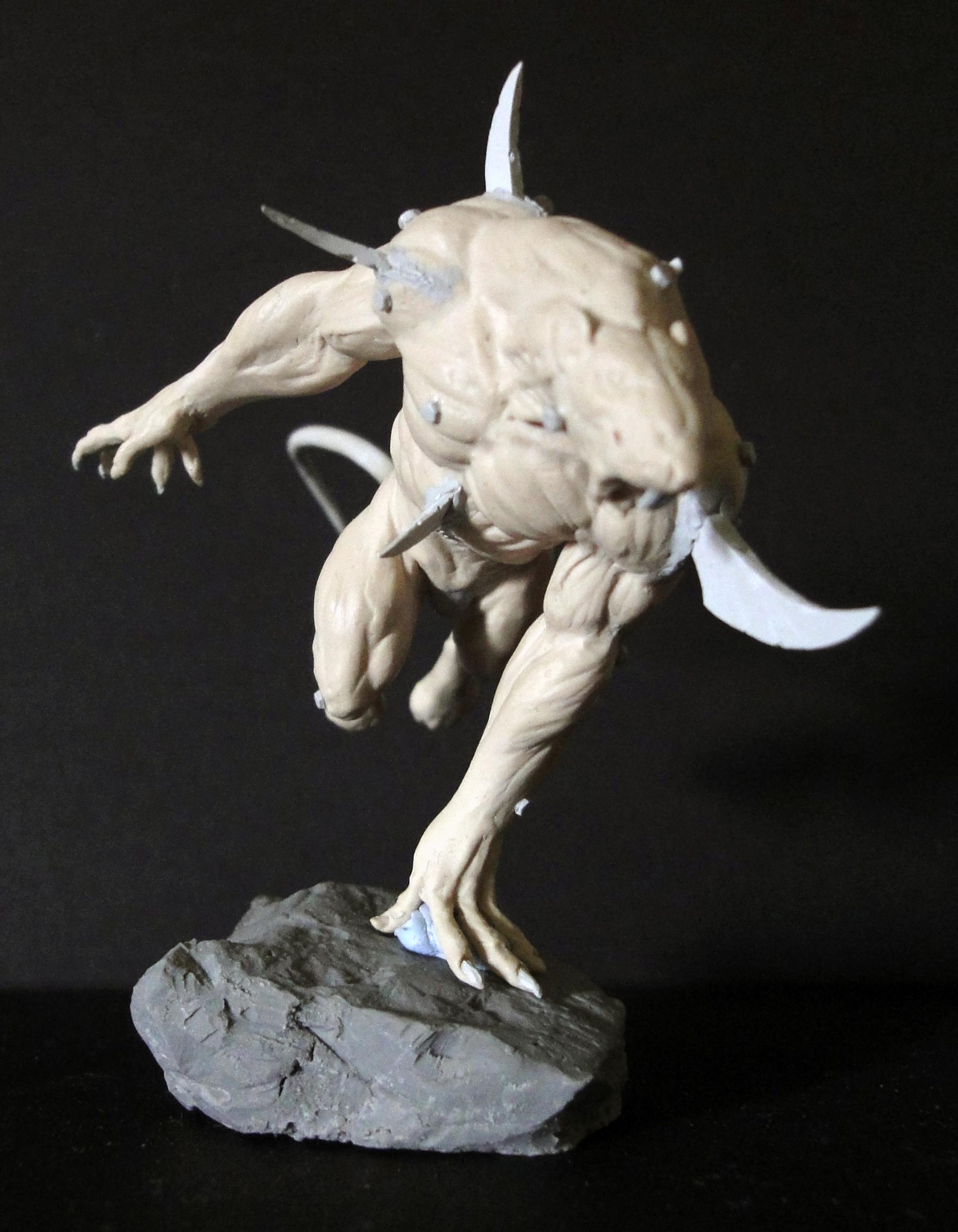 Rat Ogre, Sculpting, Work In Progress