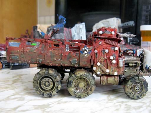 Big Shoota, Boarding Plank, Orks, Red Paint Job, Trukk