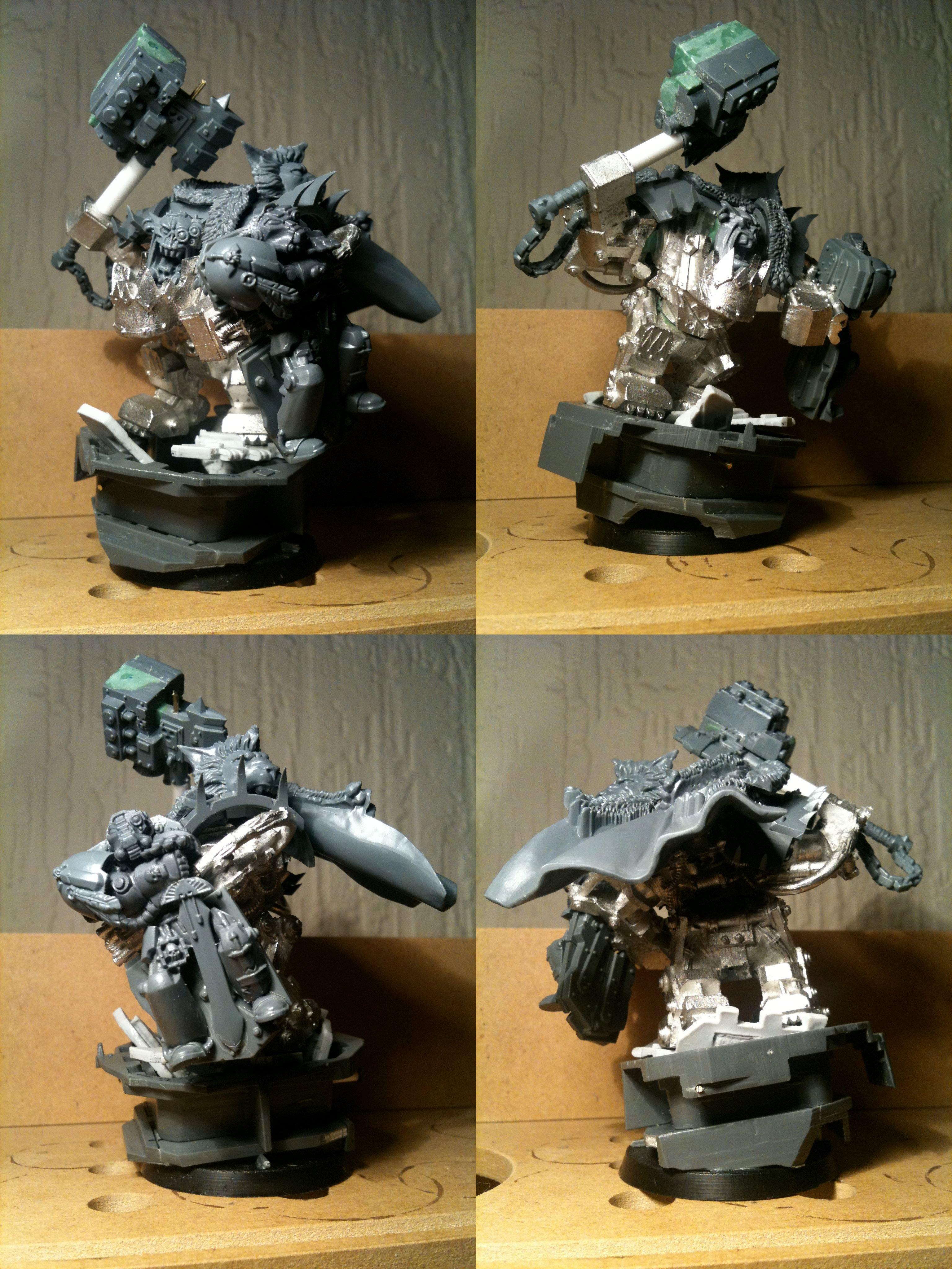 Da Dark Angelz, Mega-armour, Orks, Warboss, Work In Progress
