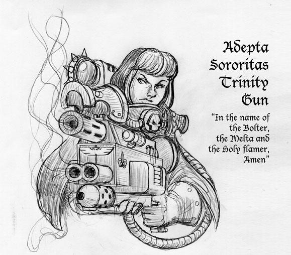 Adepta Sororitas, Humor, Lineart, Sisters Of Battle