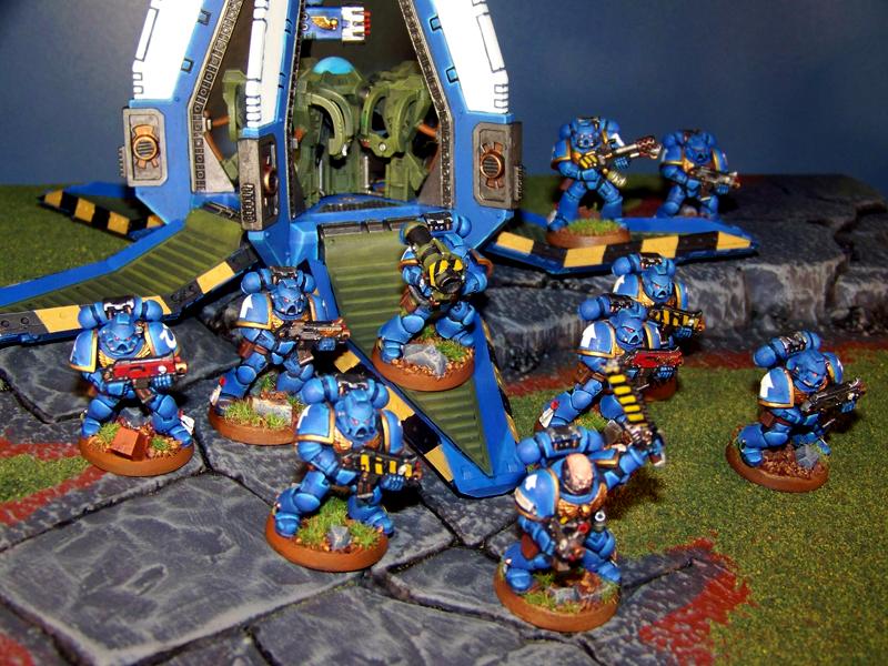 Drop Pod, Space Marines, Ultramarines, Warhammer 40,000