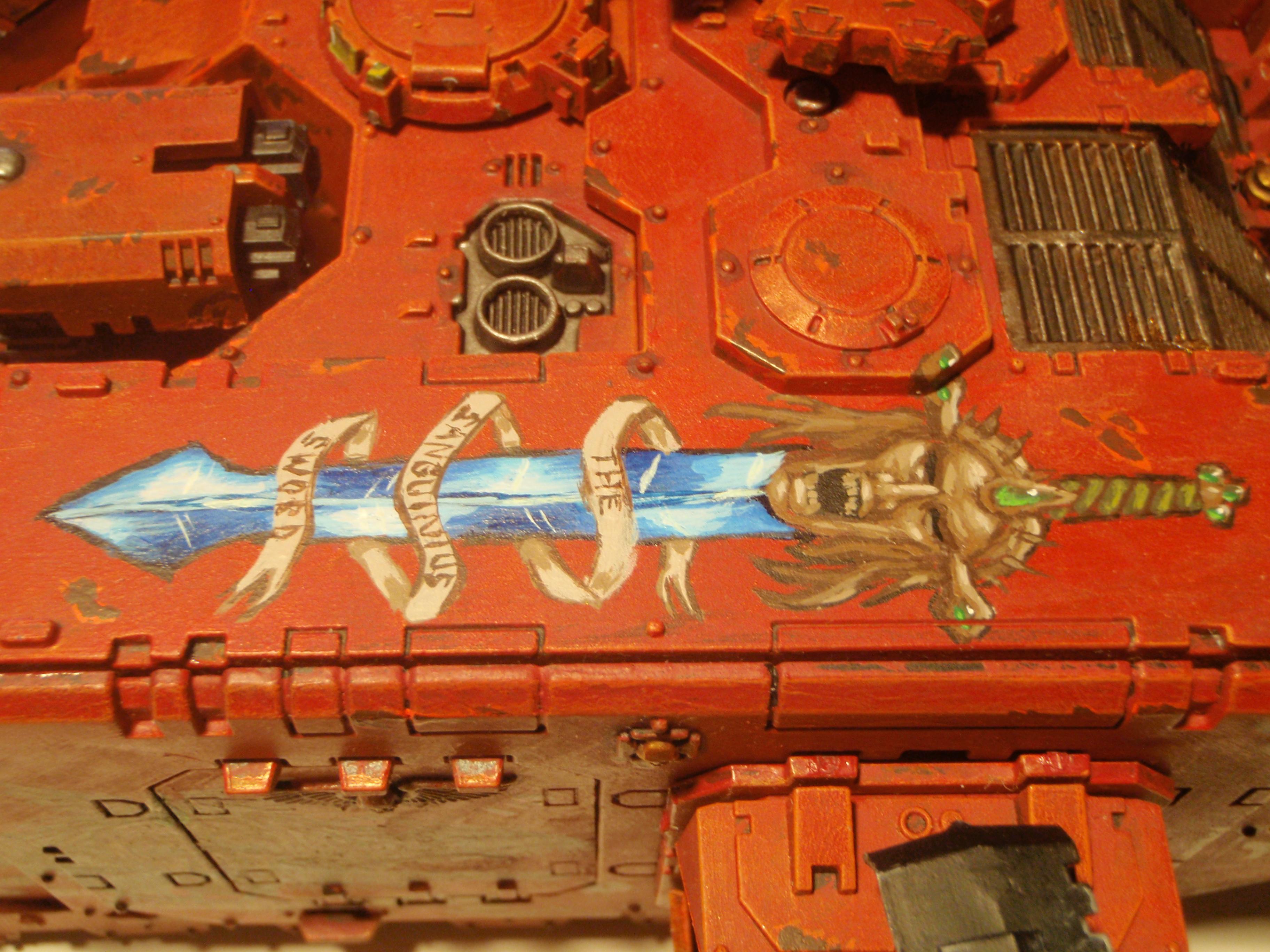 Angel, Artwork, Blood, Blood Angels, Crusader, Death, Dreadnought, Freehand, Imperial, Land Raider, Red, Sanguinious, Space Marines, Tank