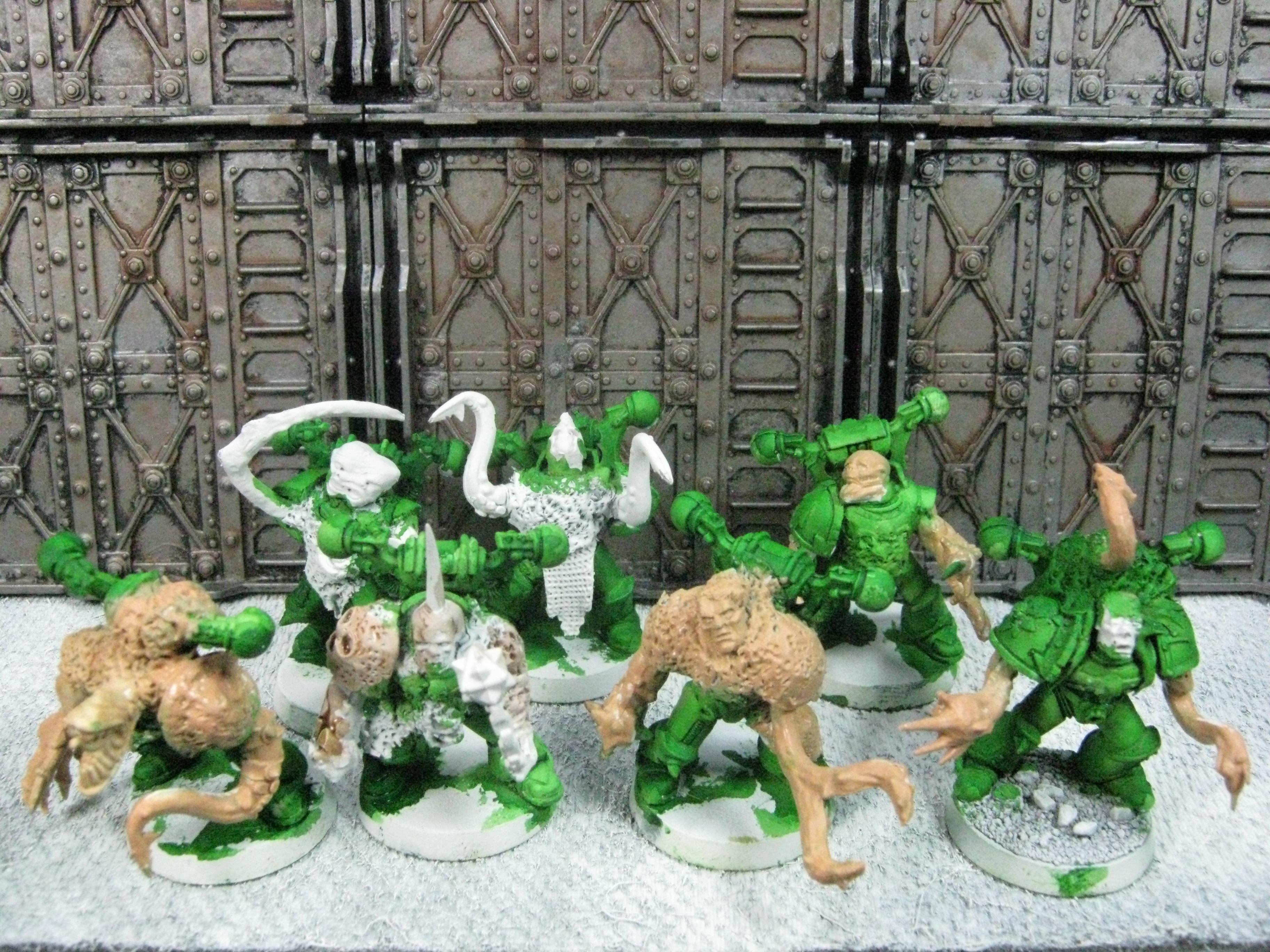 Chaos Space Marines, Conversion, Death Guard, Greenstuff, Plague Marines, Warhammer 40,000