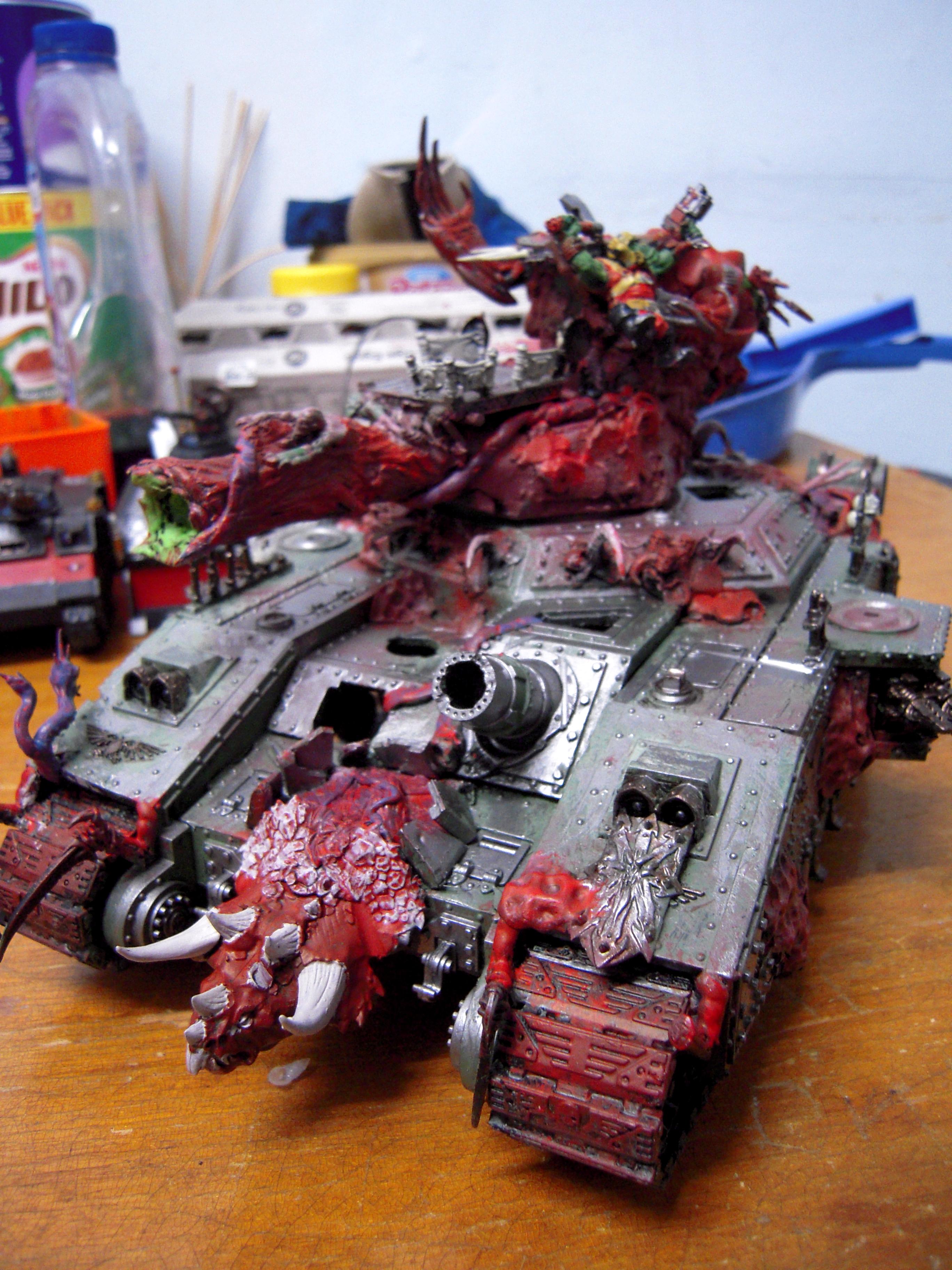 Apocalypse, Baneblade, Chaos, Conversion, Daemonic Posession, Daemons, Demonic Posession, Flames, Greenstuff, Guts, Infect, Infection, Nurgle, Plague, Scratch Build, Tank, Template