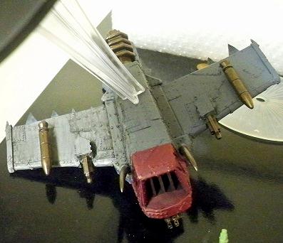 ork fighta with first splash of paint
