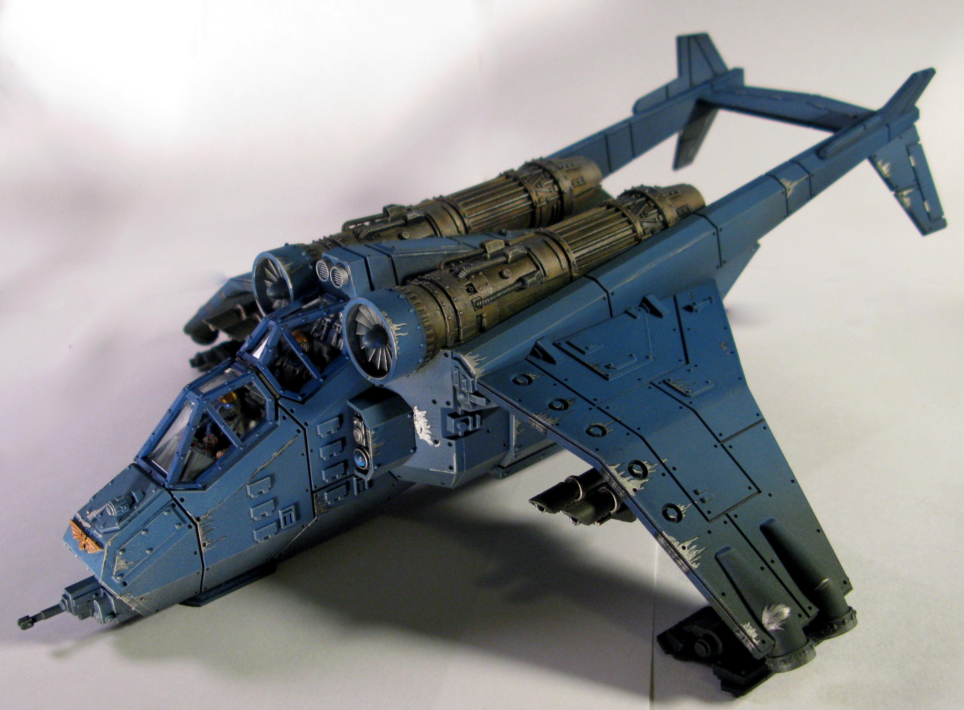 Airbrush, Blue, Flyer, Imperial Guard, Valkyrie, Vendetta, Weathered, Work In Progress
