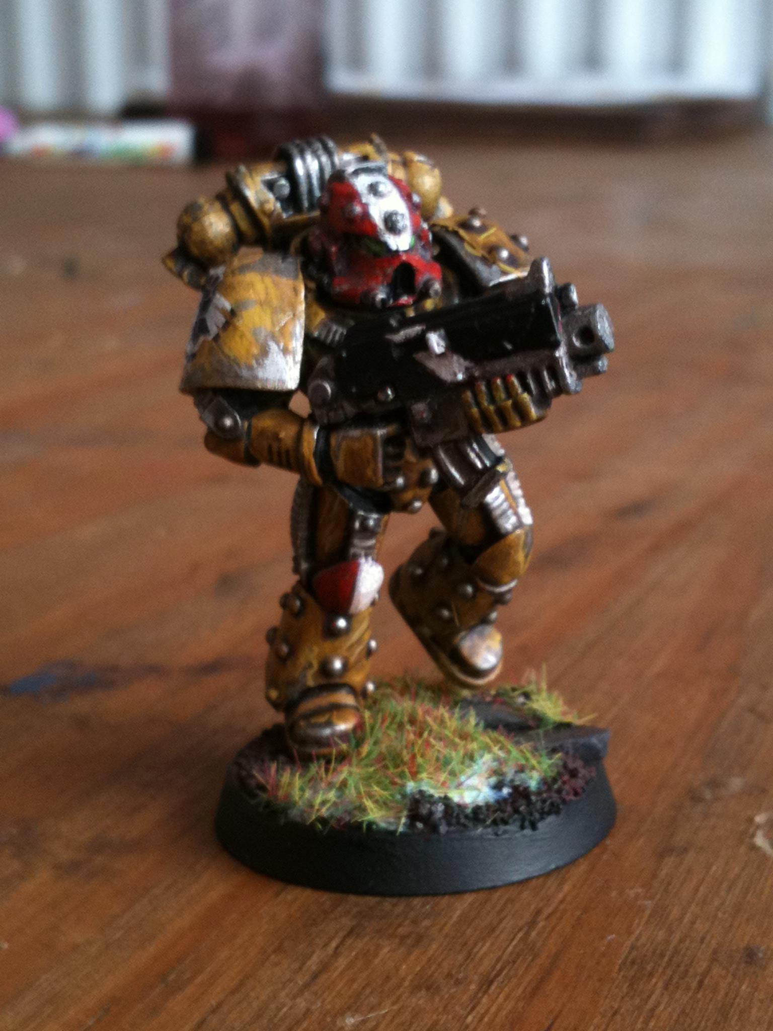 Imperial Fists, Space Marines, Warhammer 40,000, Weathered