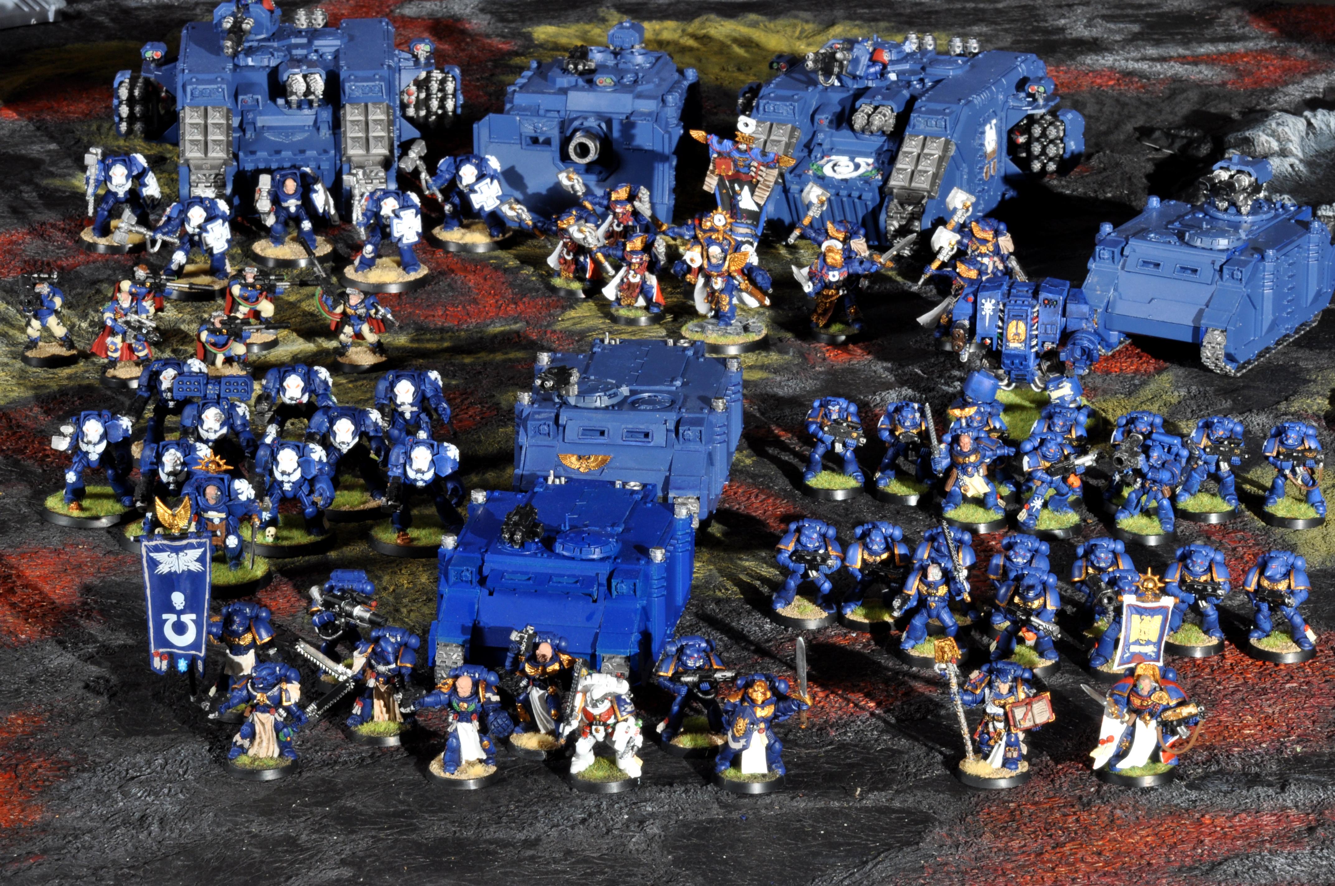 Librarian, Rhinos, Space Marines, Tank, Ultramarines