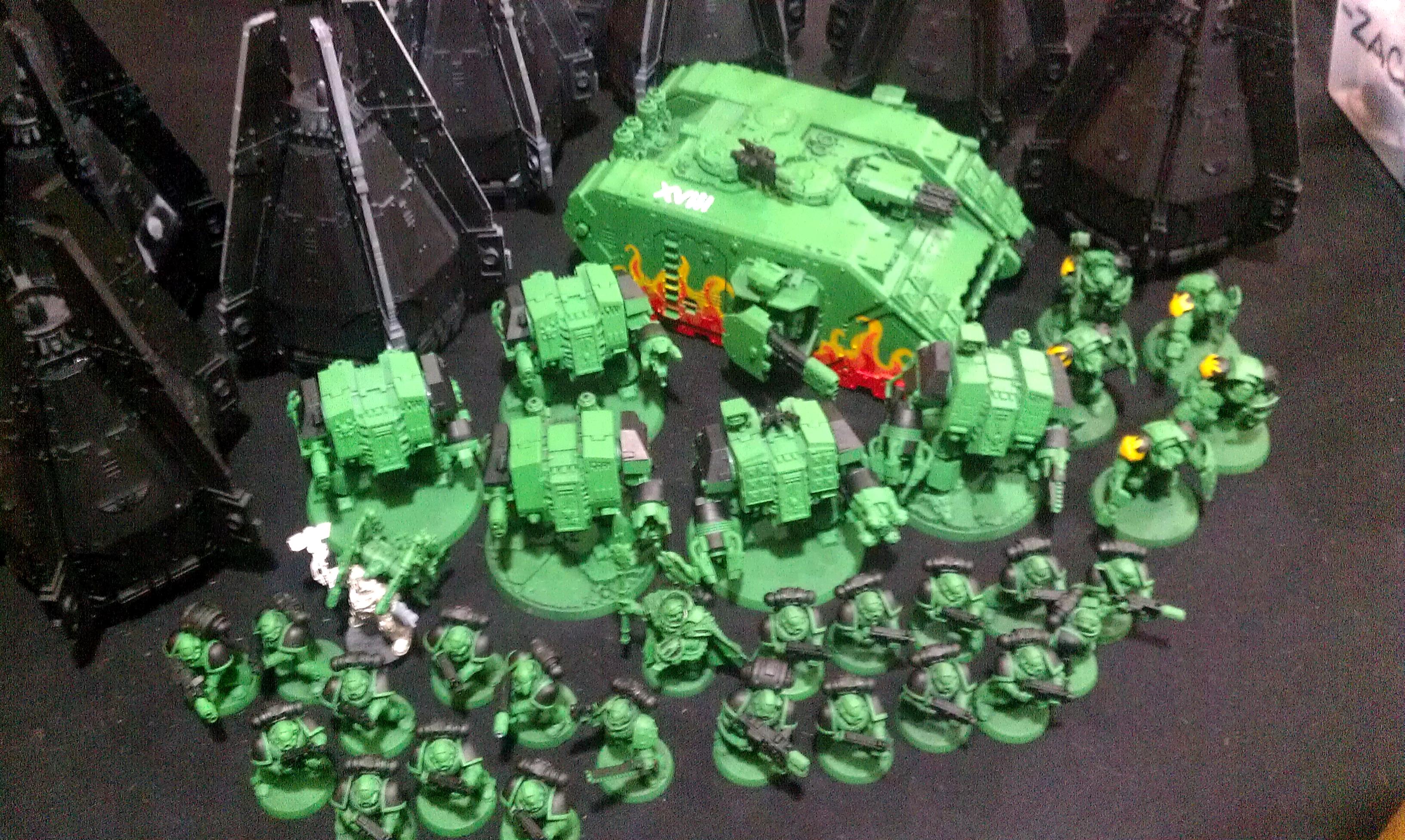 Drop Pods, Land Raider Redeemer, Motf, Salamanders, Vulkan