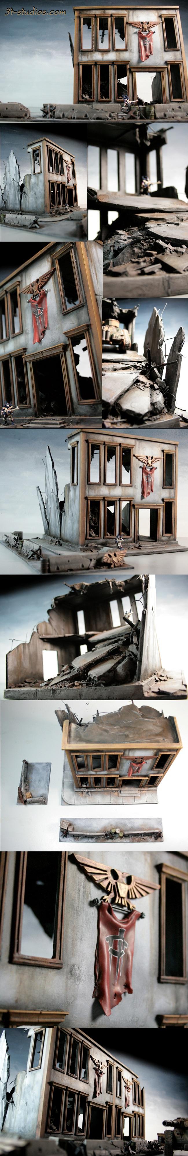 Administratum, Ruin, Terrain, Urban, Warhammer 40,000, Weathered