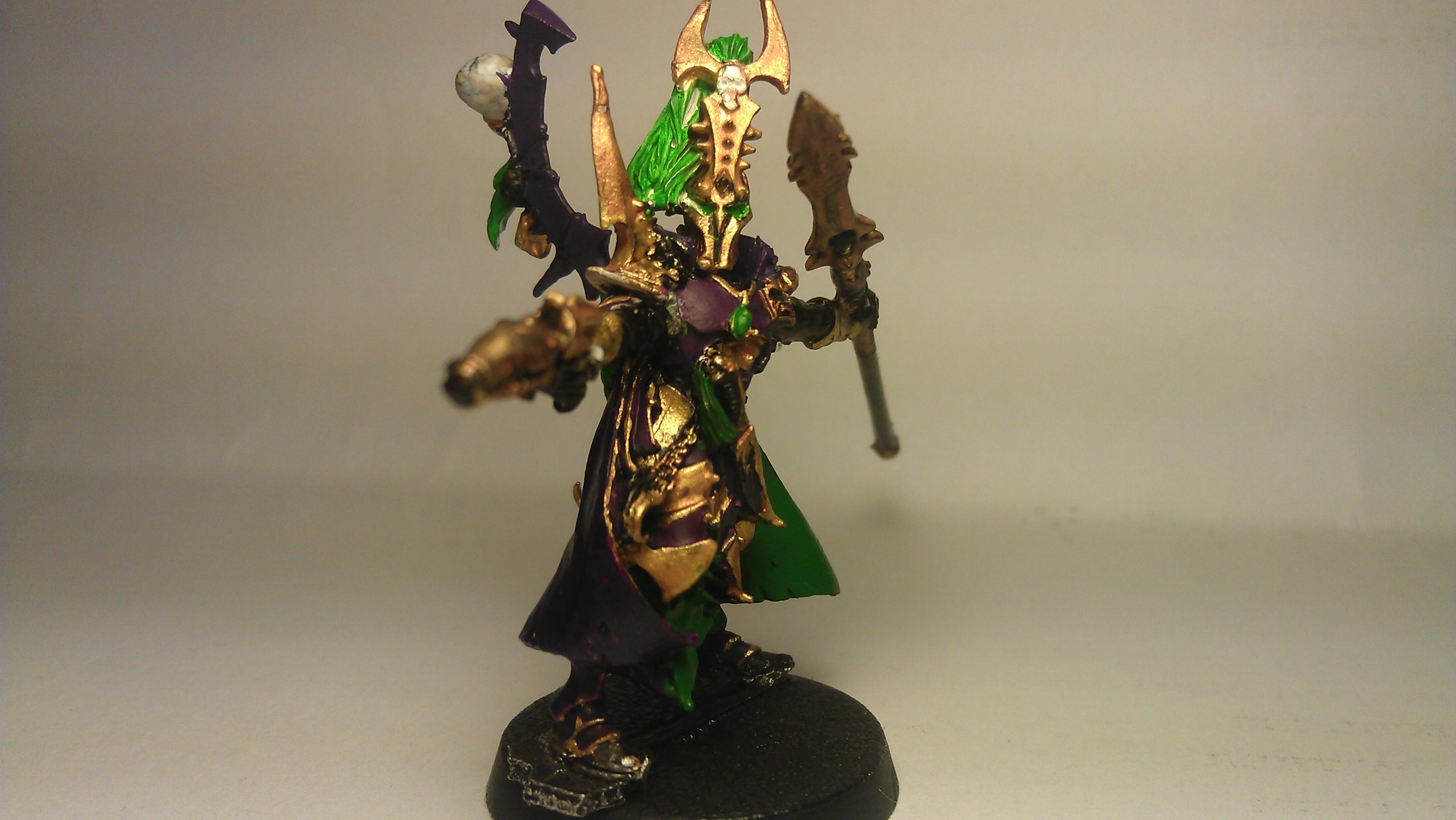 Archon, Conversion, Dark Eldar, Gold, Purple, Throwing Spear, Warhammer 40,000, Work In Progress