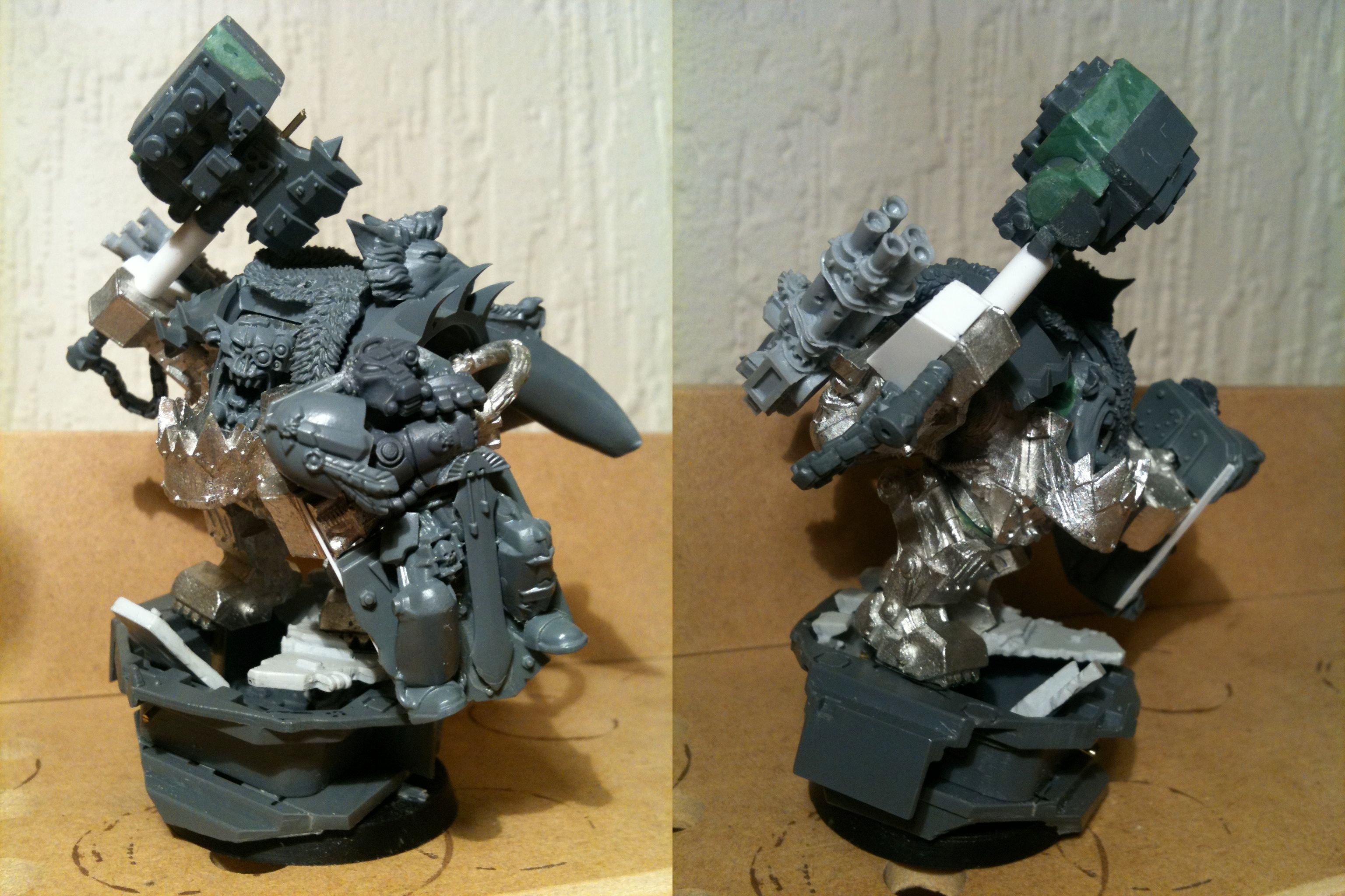 Da Dark Angelz, Mega-armour, Orks, Warboss, Work In Progress