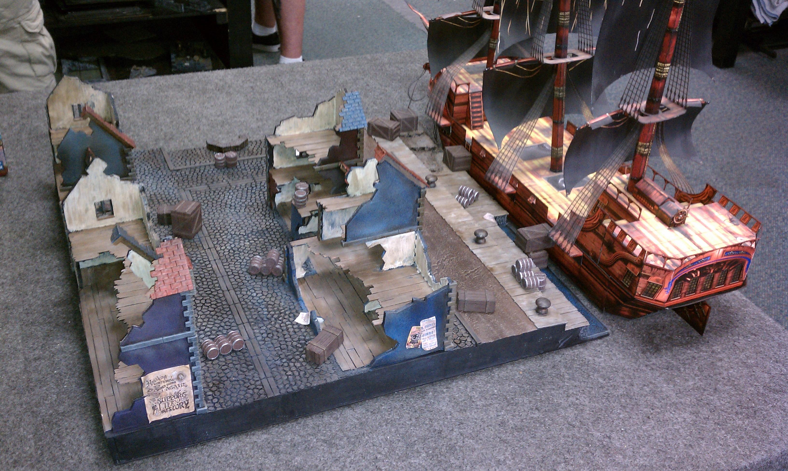 Malifaux, Mordheim, Port, Ship, Terrain