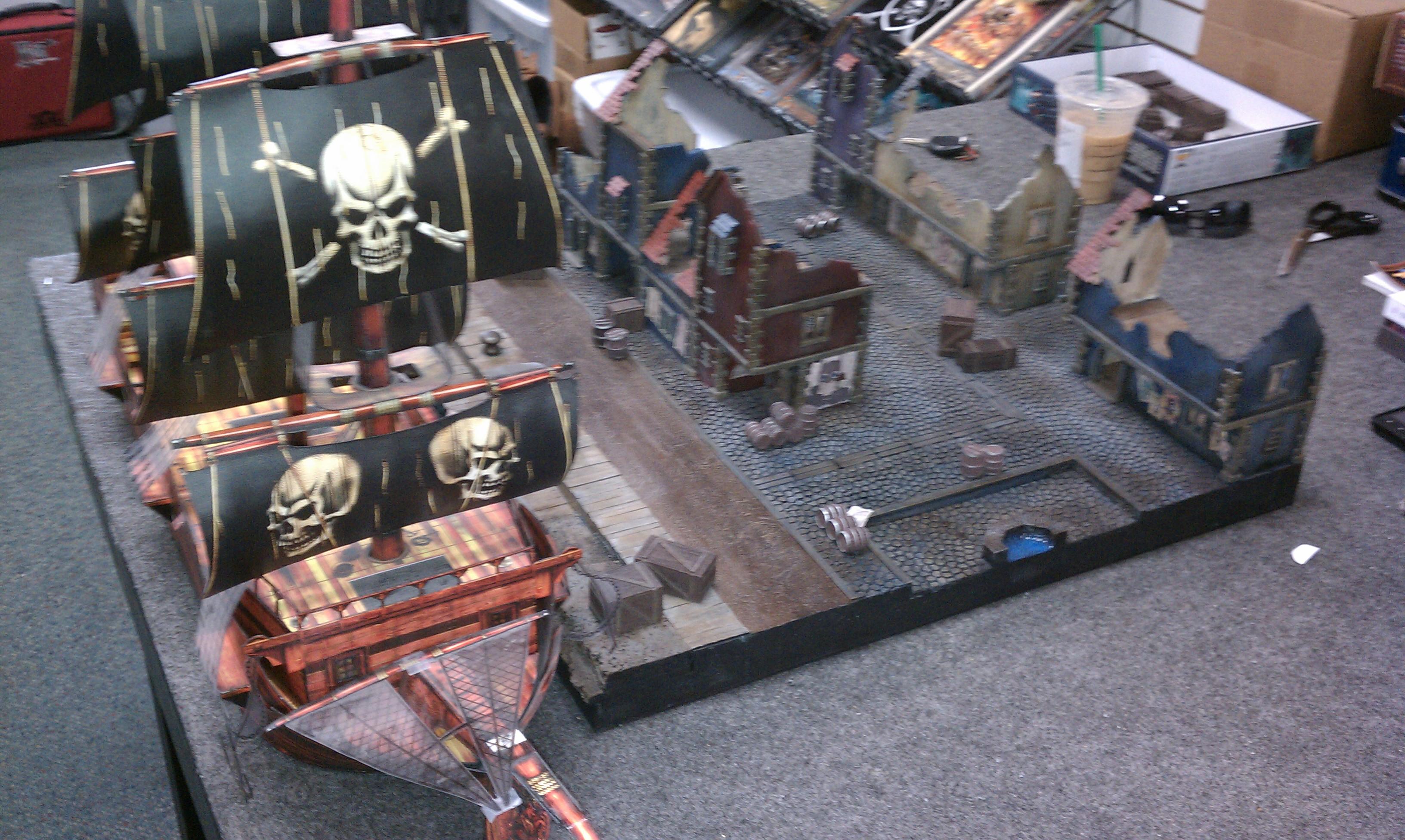 Malifaux demo board setup with ship 3