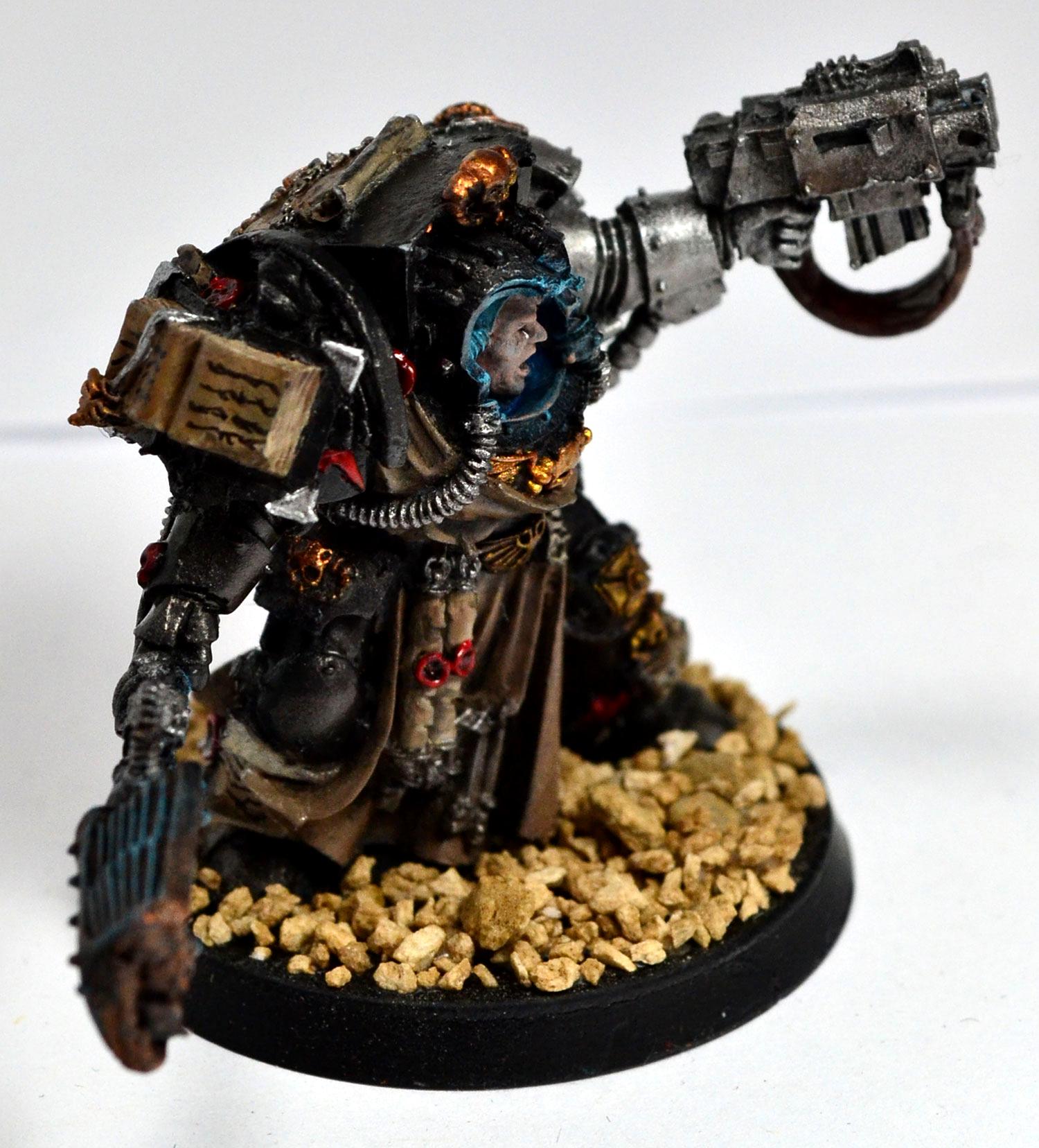 Black, Librarian, Space Marines, Terminator Armor, Warhammer 40,000