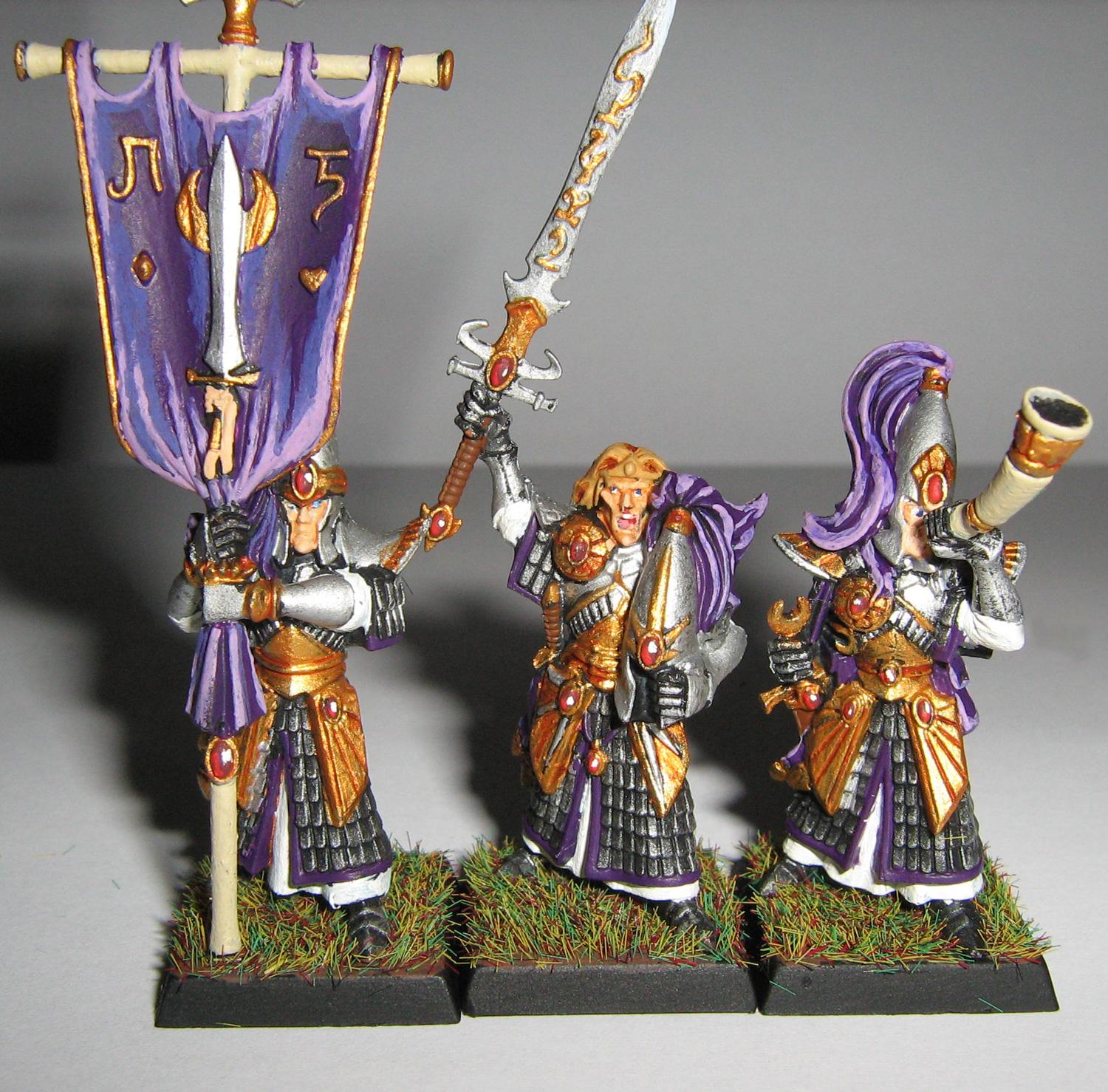 Command, Games Workshop, Group, High Elves, Painted, Swordmasters, Warhammer Fantasy
