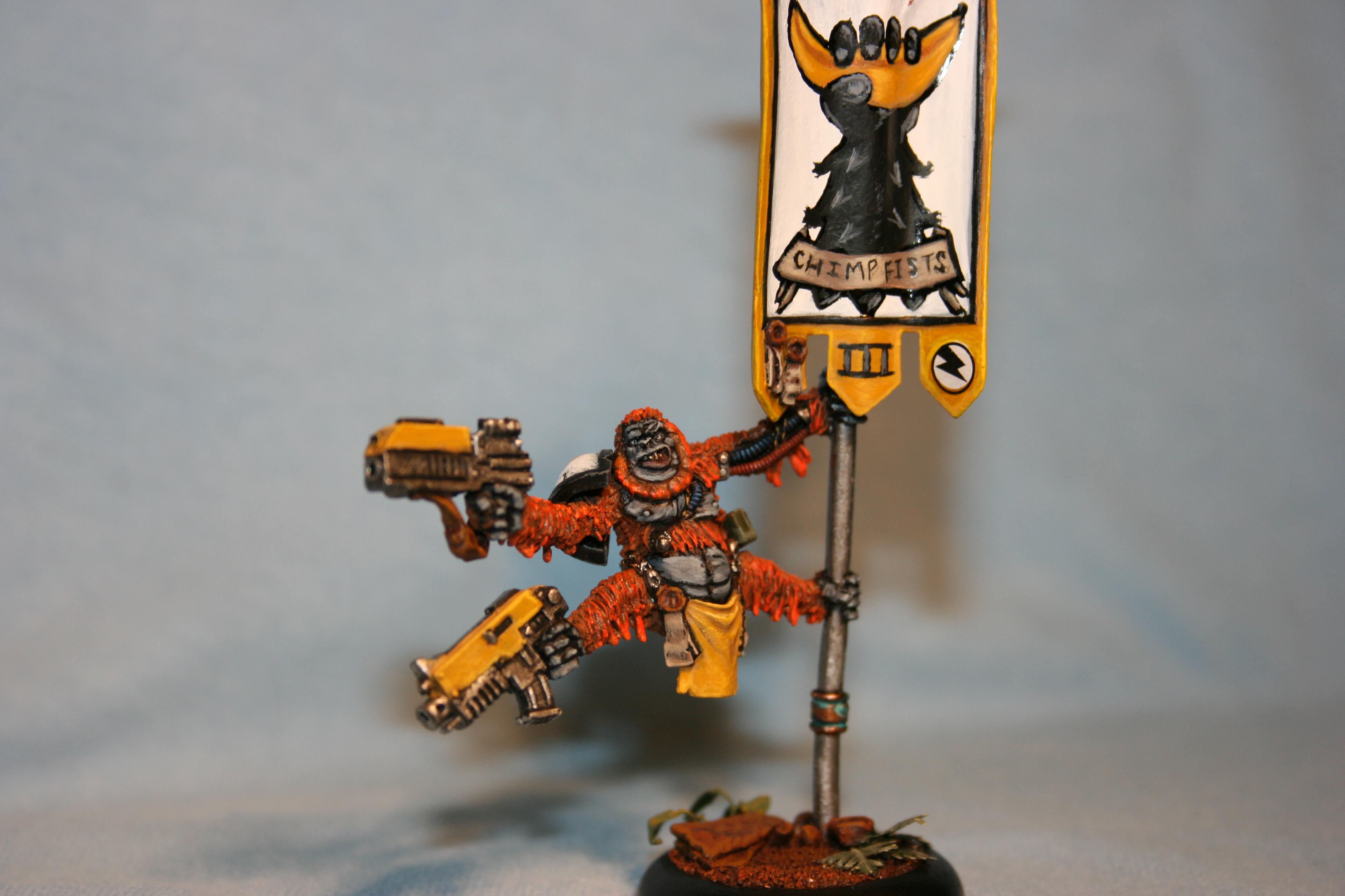 Apes, Apothecary, Bananas, Banner, Chimp Fists, Chimps, Gorillas, Imp Fists, Monkeys, Poop, Space Marines, Terminator Armor, Yellow