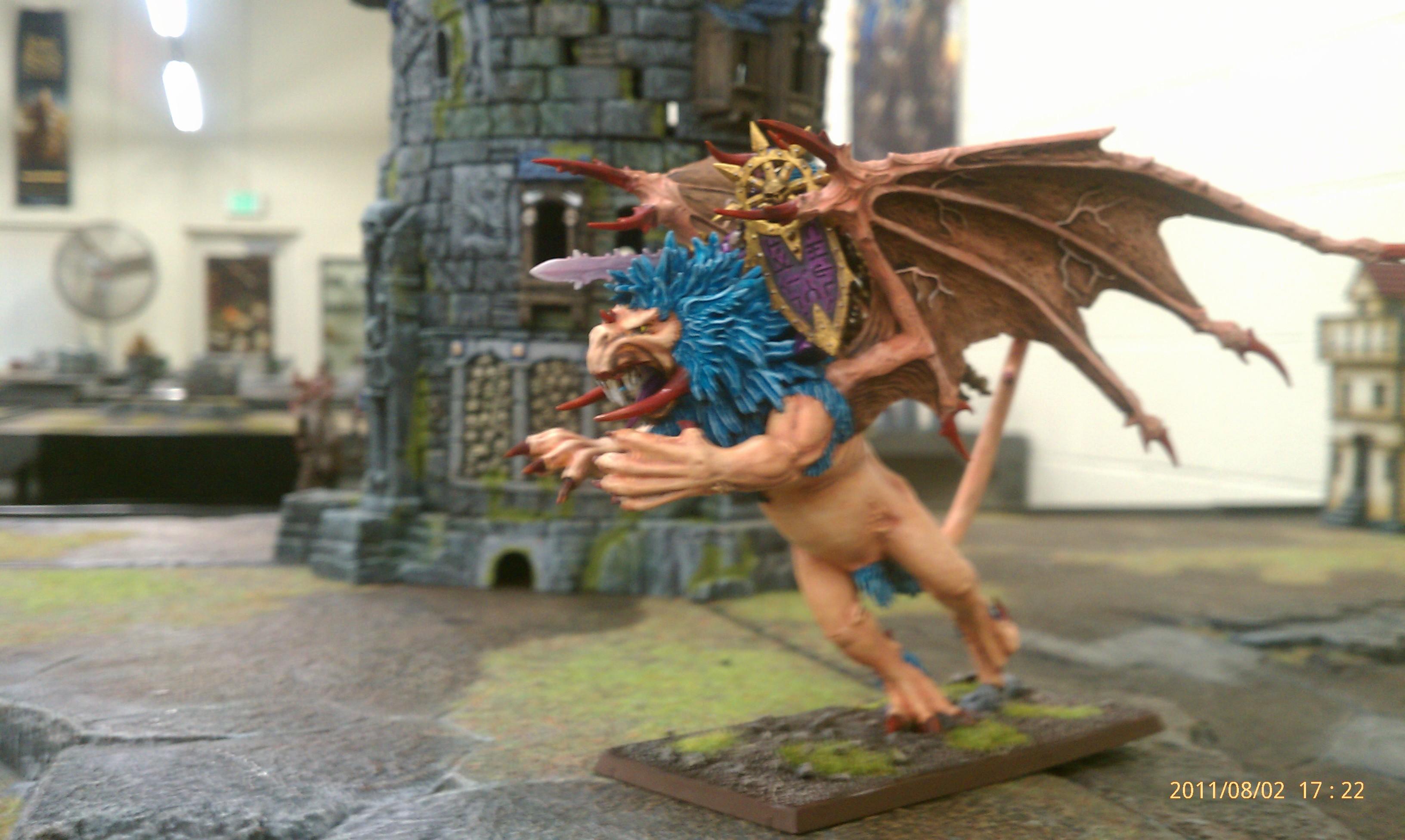 Manticore, Slaanesh, Slaanesh Hero on Manticore Side View